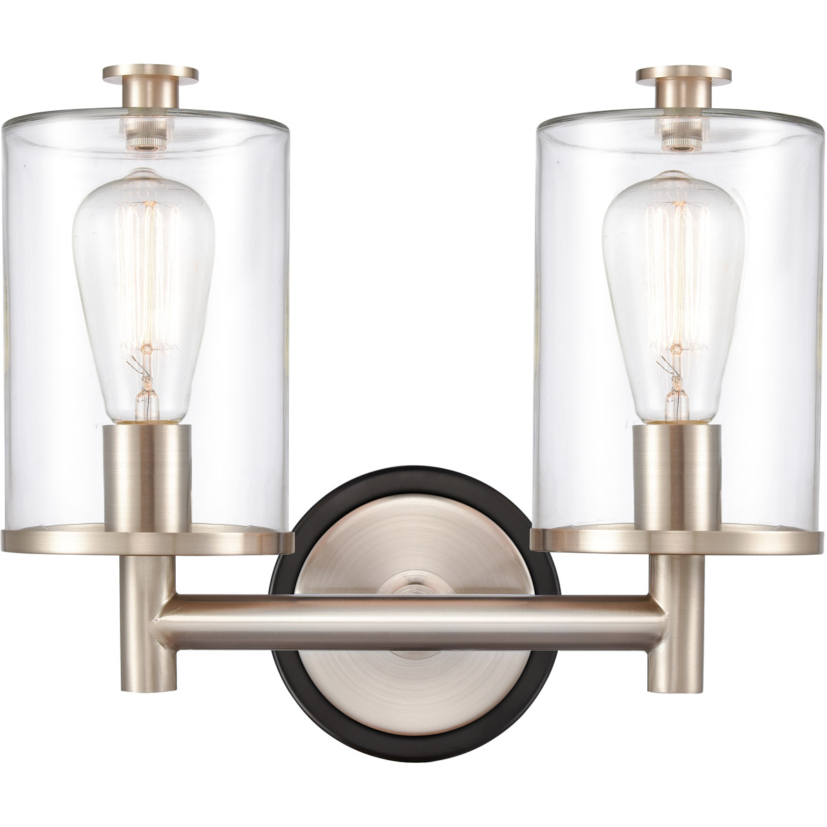 Marlowe 2 Light 13.63 inch Black Satin Nickel Bath Vanity Light Wall Light