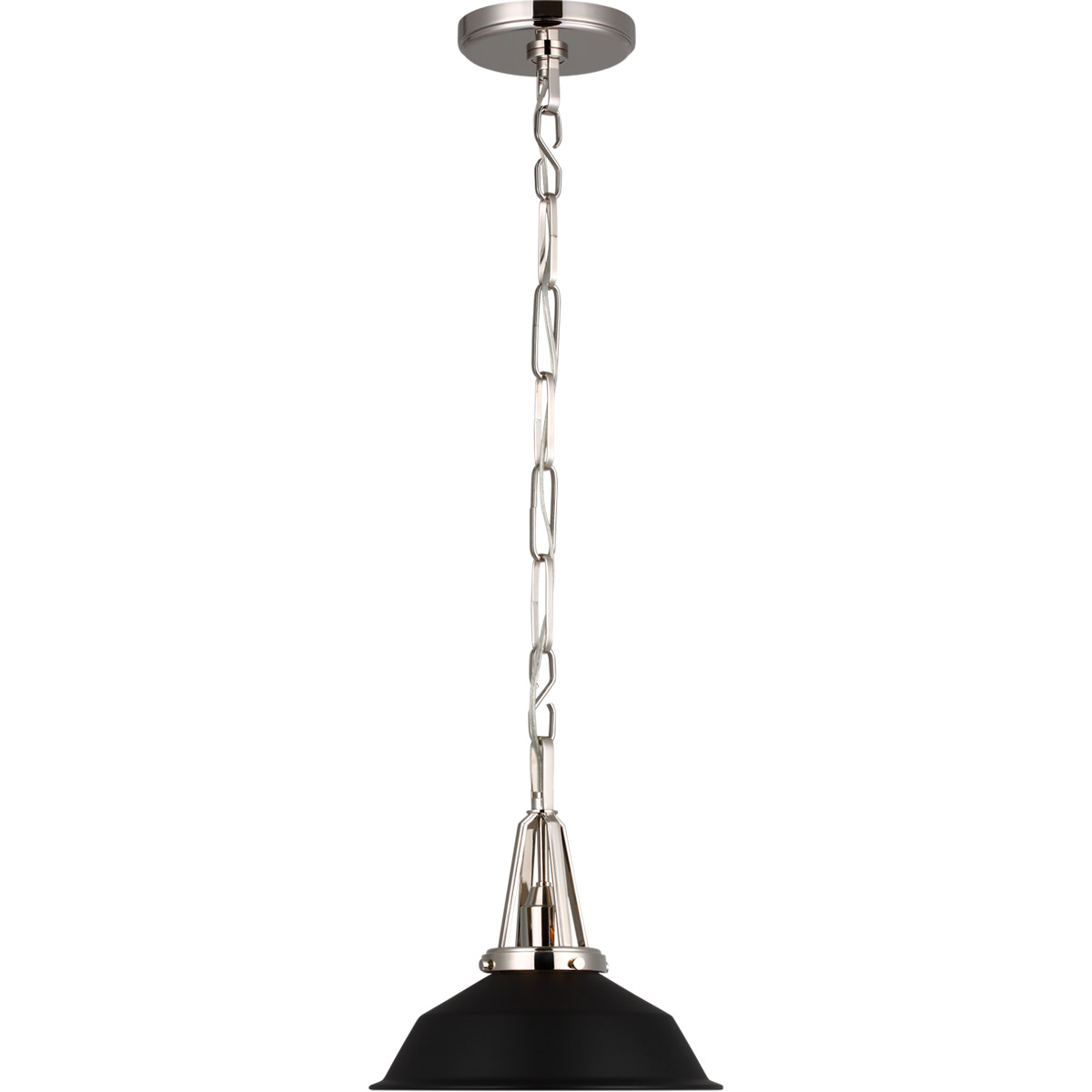 Chapman & Myers Layton LED 10 inch Polished Nickel Pendant Ceiling Light in Matte Black