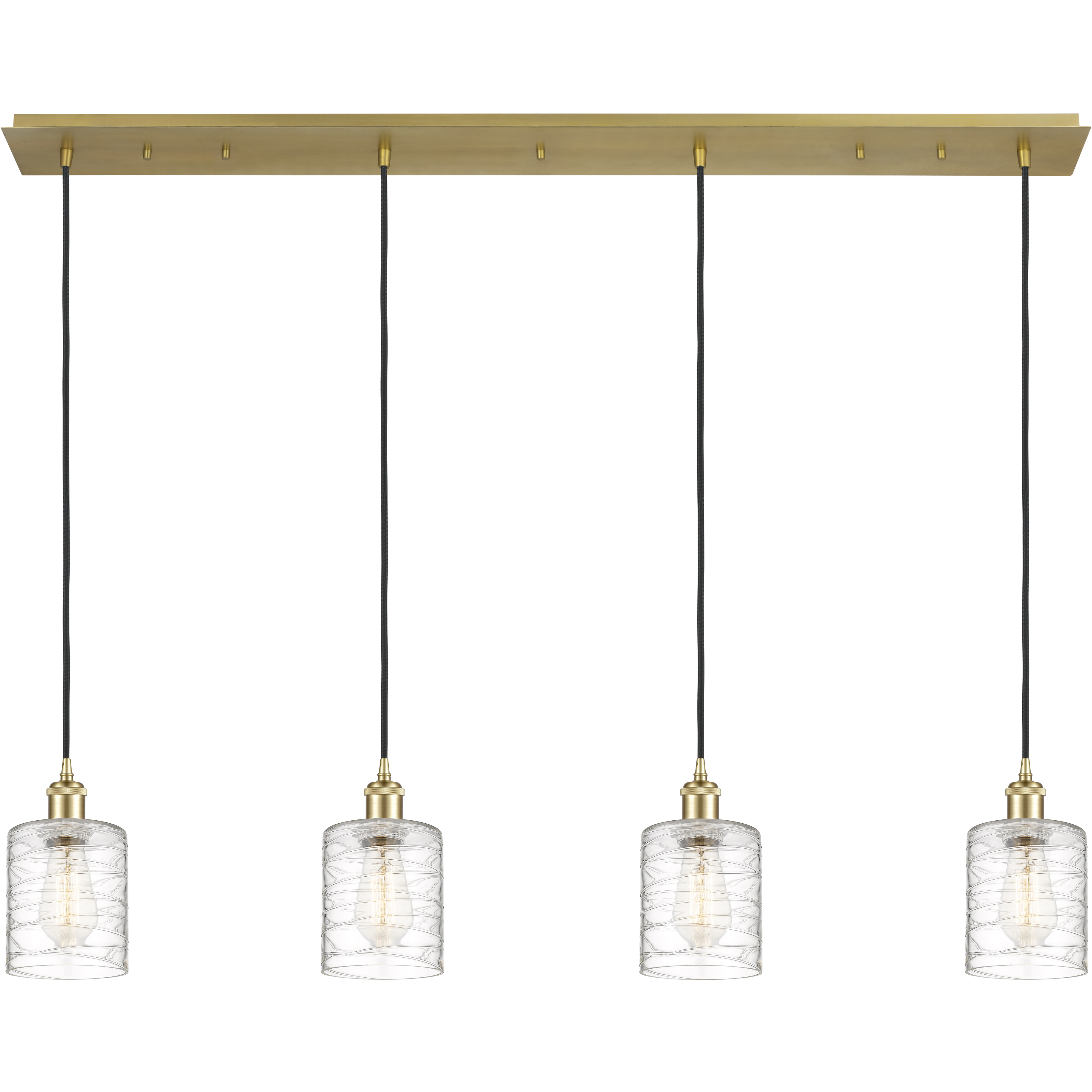 Ballston Cobbleskill 4 Light 48.5 inch Satin Gold Linear Pendant Ceiling Light