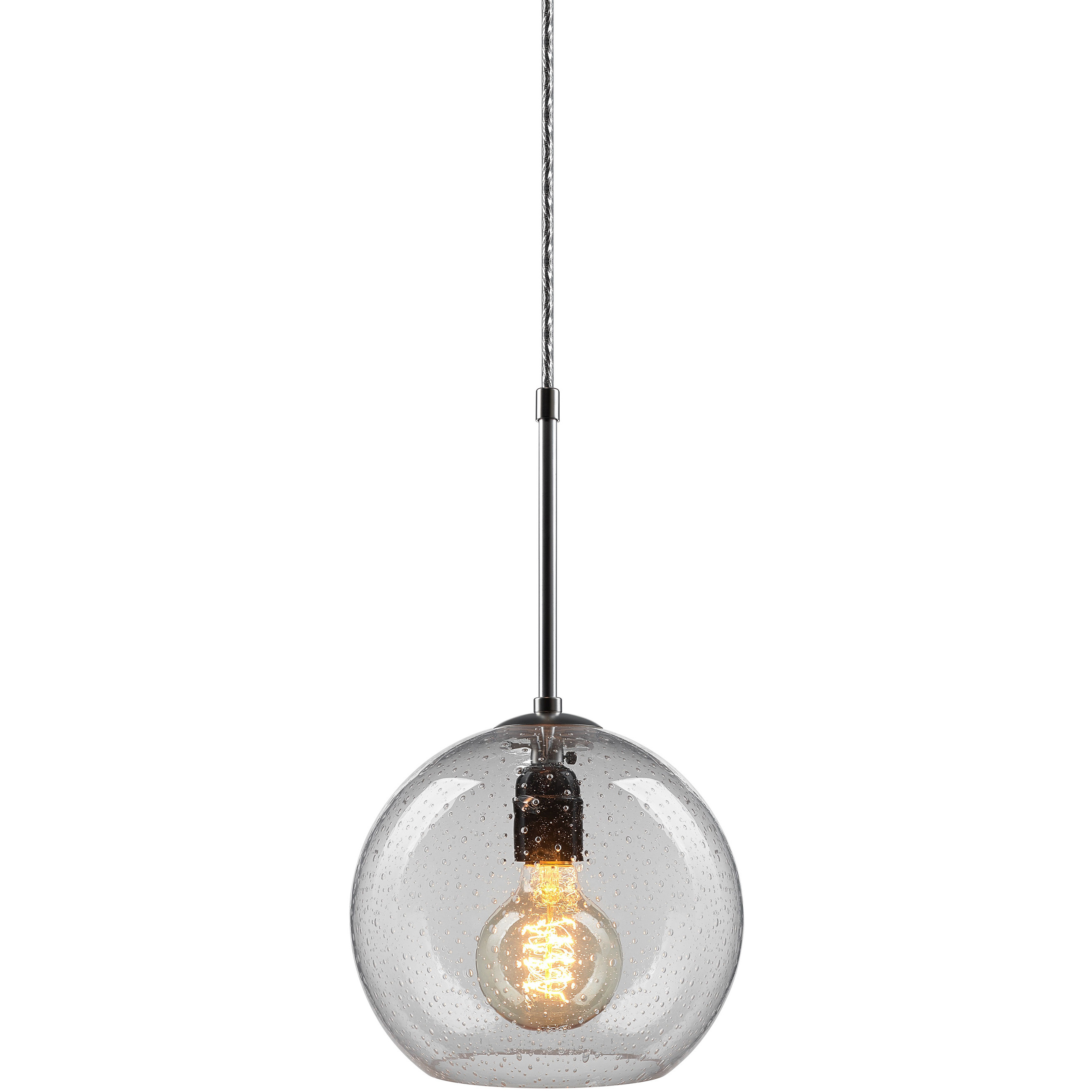 Bobo 1 Light 8.5 inch Matte Chrome Large Pendant Ceiling Light in Clear Glass