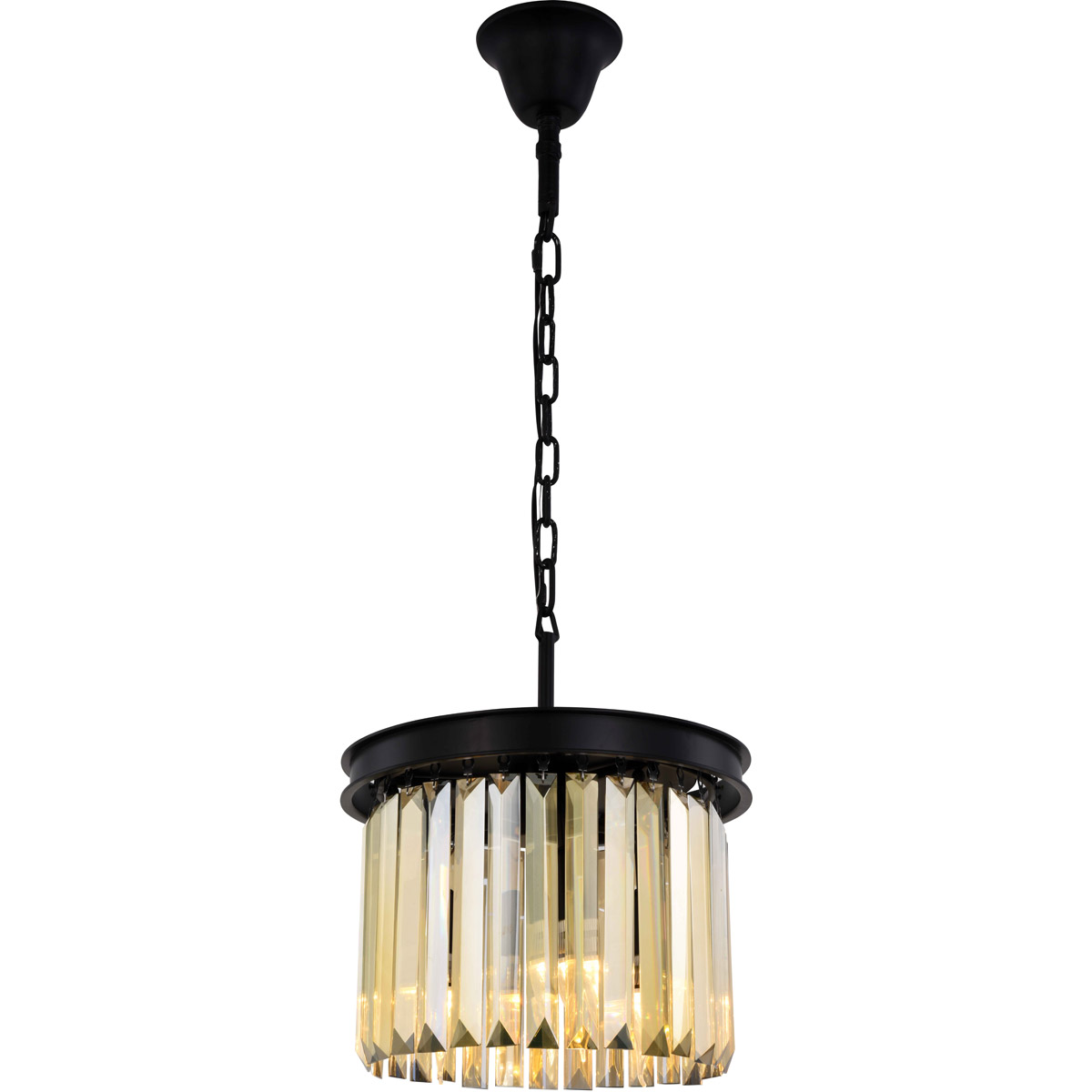 Sydney 3 Light 12 inch Matte Black Pendant Ceiling Light in Golden Teak, Urban Classic