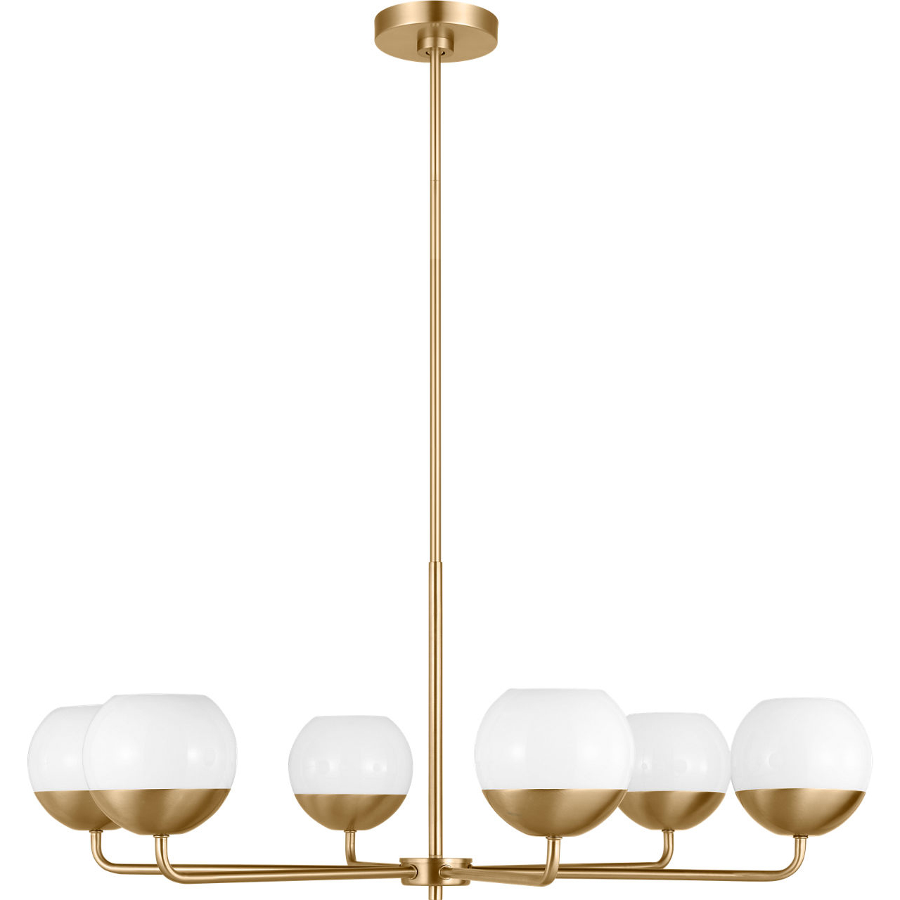 Alvin 6 Light 38.25 inch Satin Brass Chandelier Ceiling Light