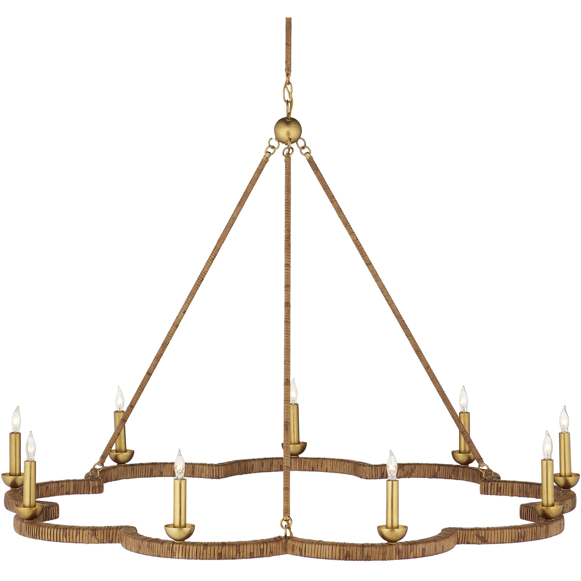 Savoie 9 Light 43 inch Contemporary Gold Leaf Chandelier Ceiling Light, Suzanne Duin Collection