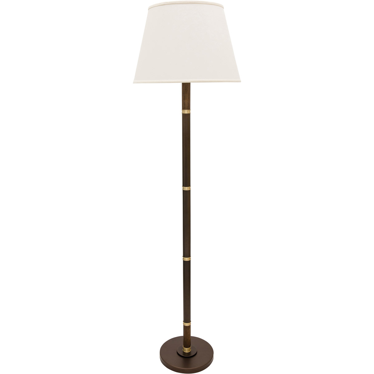 Barton 65 inch 100 watt Chestnut Bronze with Satin Brass Floor Lamp Portable Light
