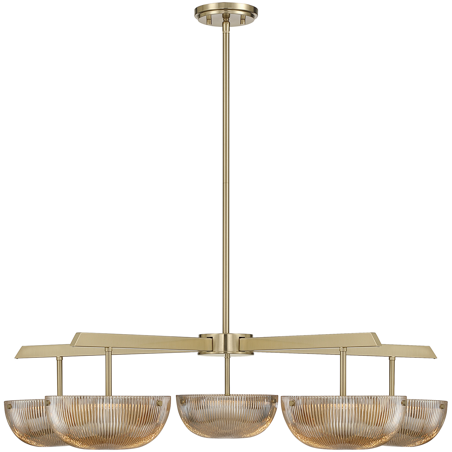 Hubbard LED 38 inch Noble Brass Chandelier Ceiling Light