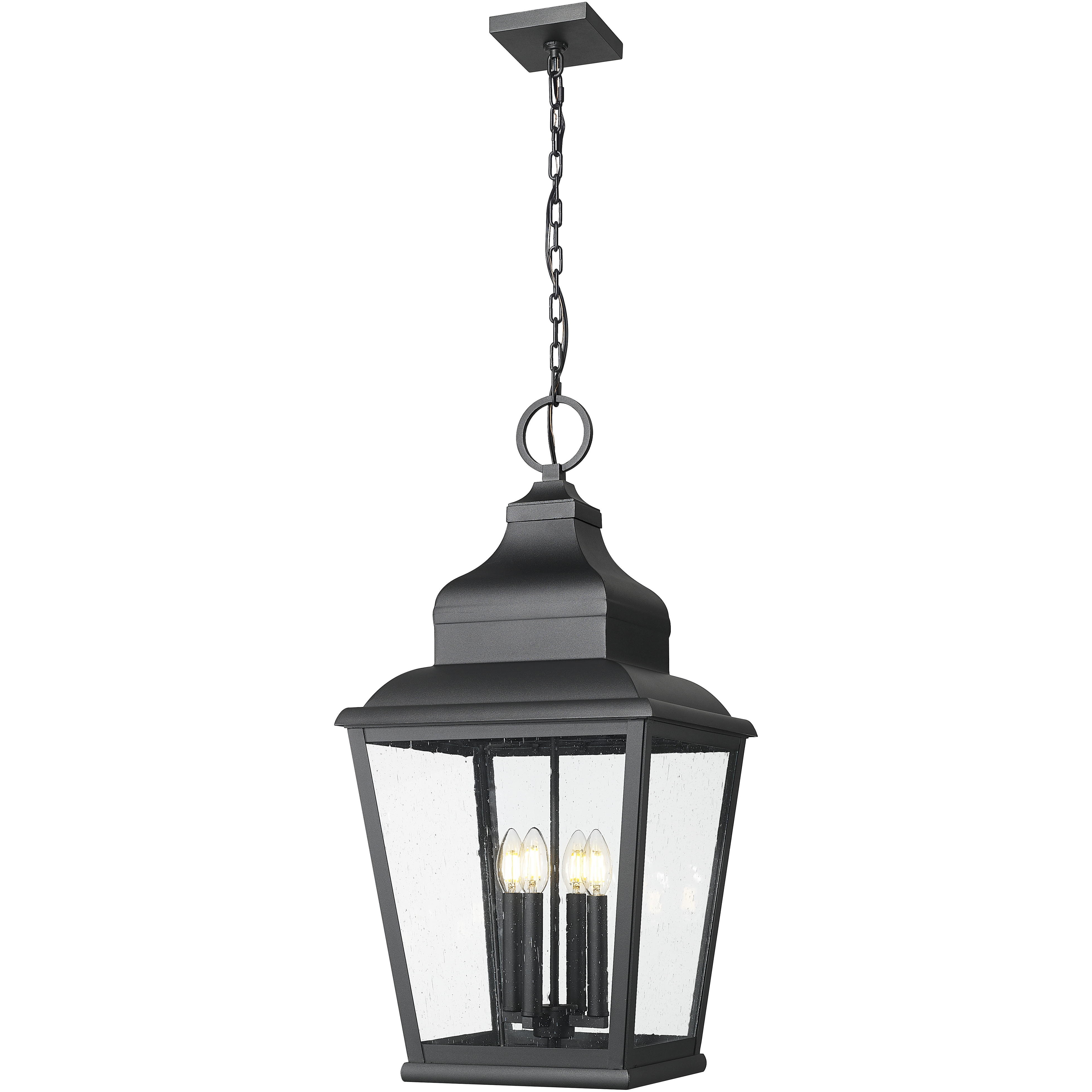 Raphael 4 Light 14 inch Sand Black Outdoor Chain Mount Ceiling Fixture in Soft Sand Black