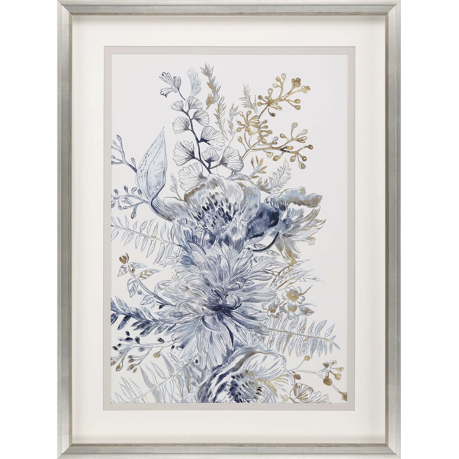 Royal Blue Blue and Brown Framed Art
