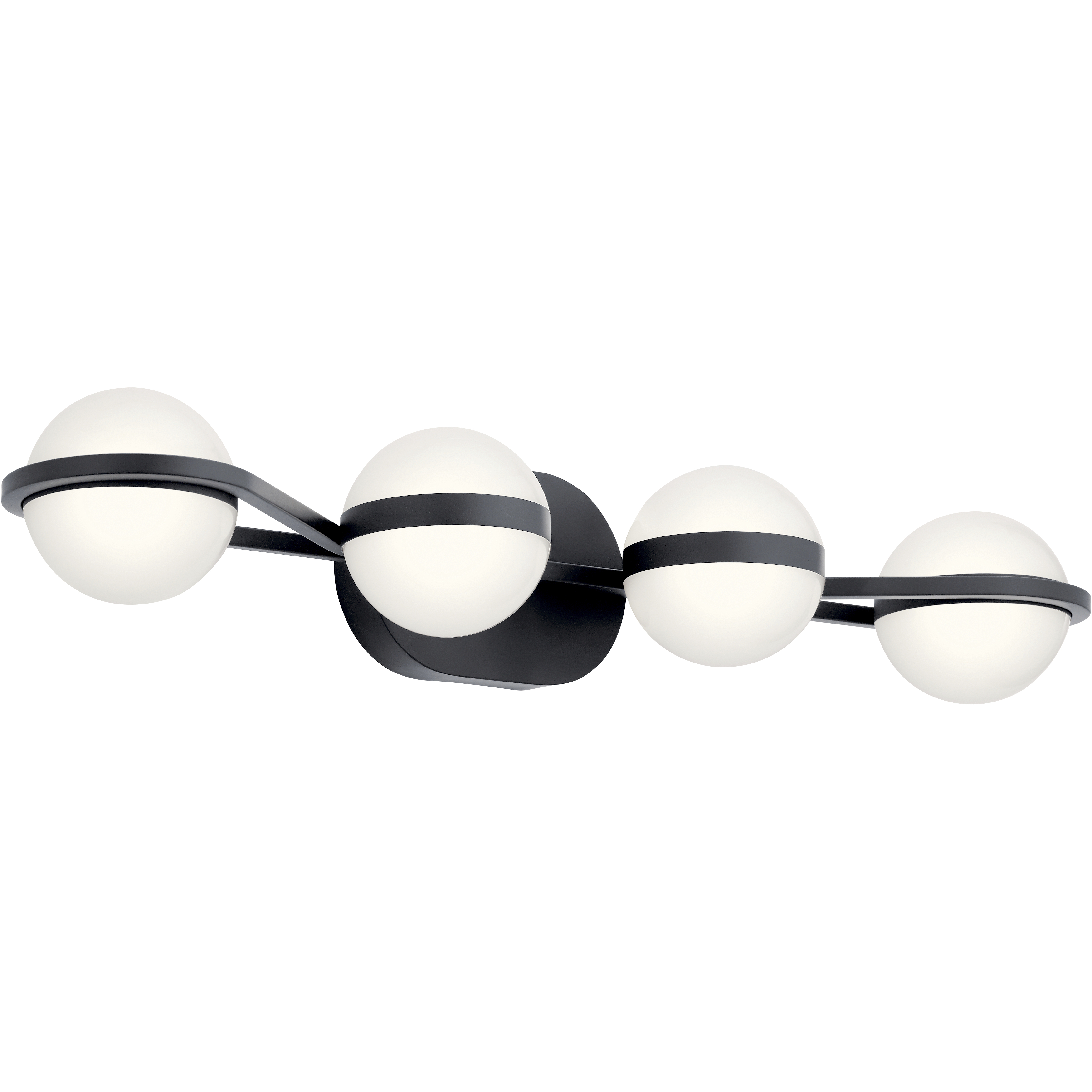 Brettin LED 30 inch Matte Black Bathroom Vanity Light Wall Light, 4 Arm