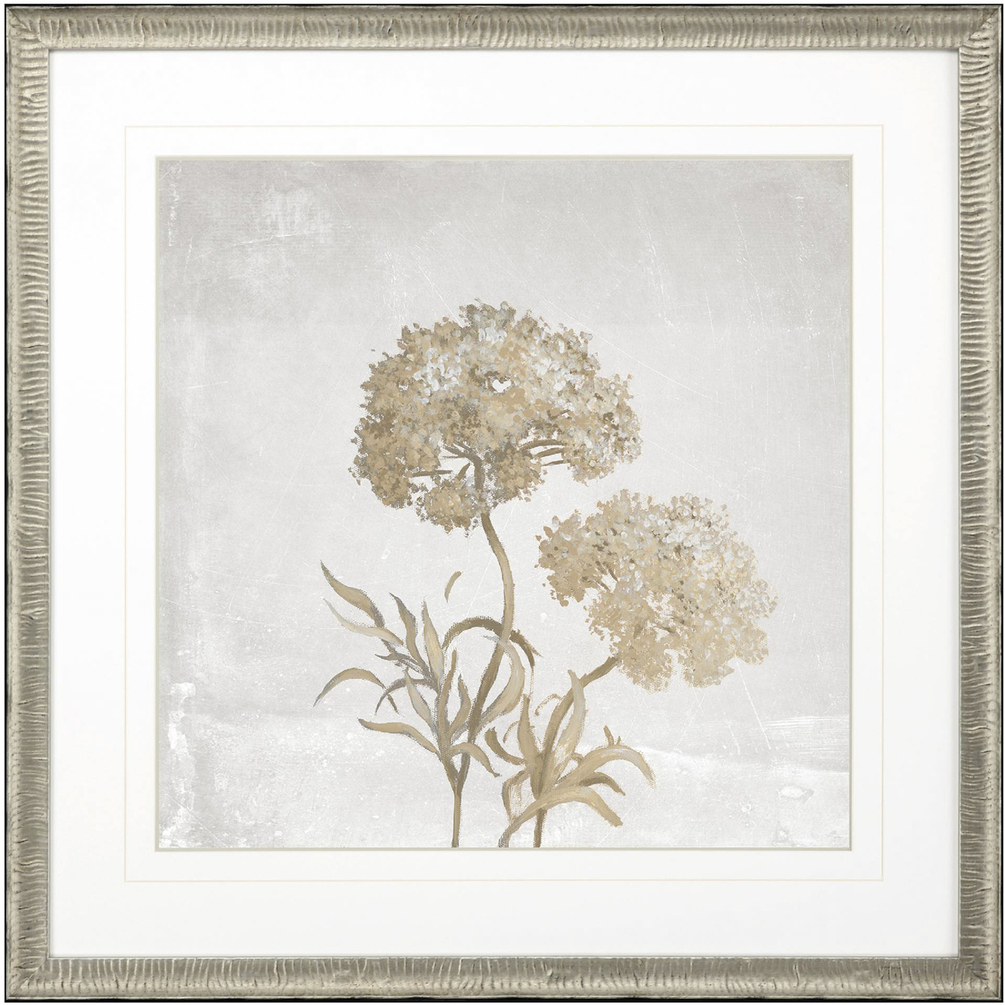 Delicate Beauty Gray and Beige and Green and Neutral Framed Art