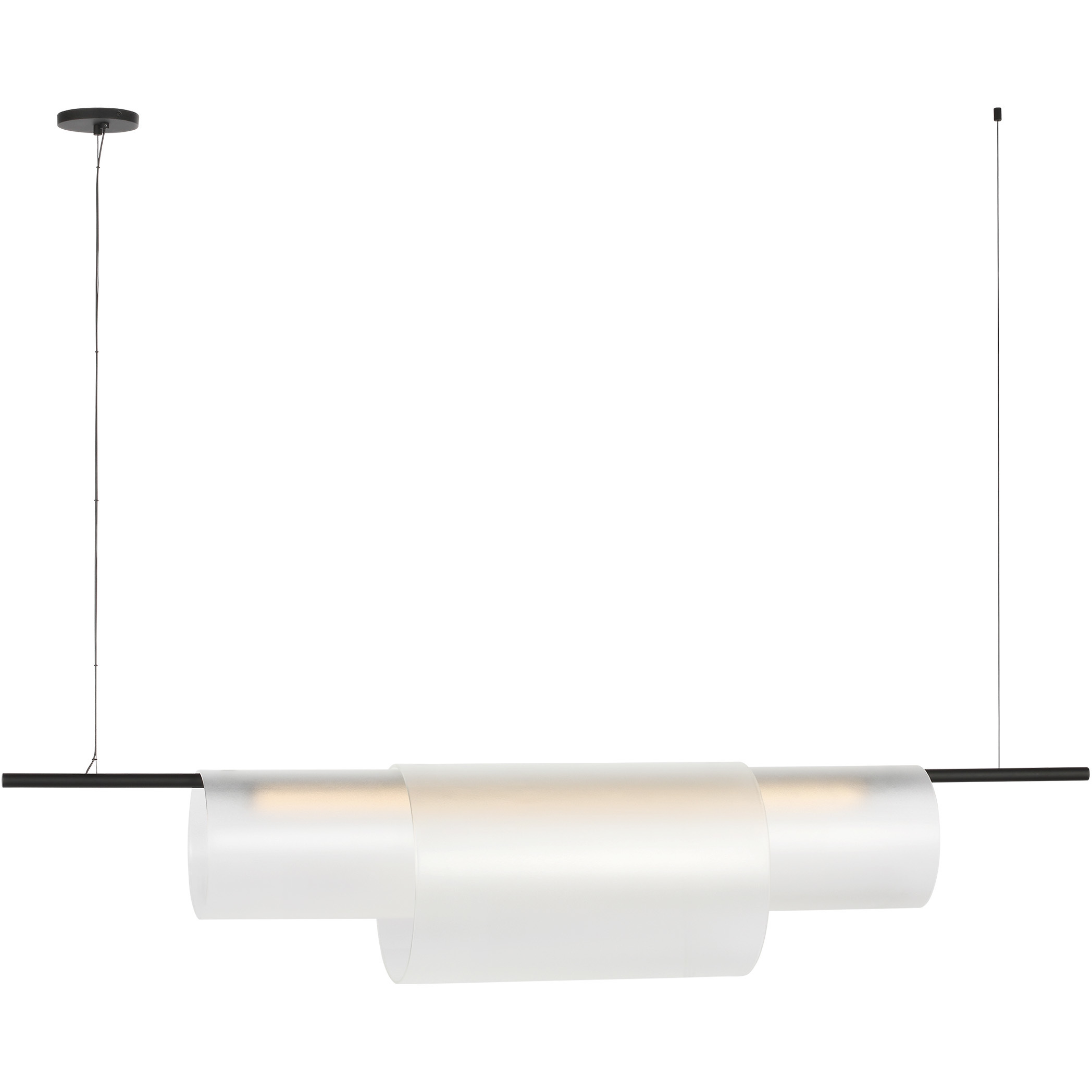 Peter Bristol Trace LED 60 inch Nightshade Black Double Linear Chandelier Ceiling Light