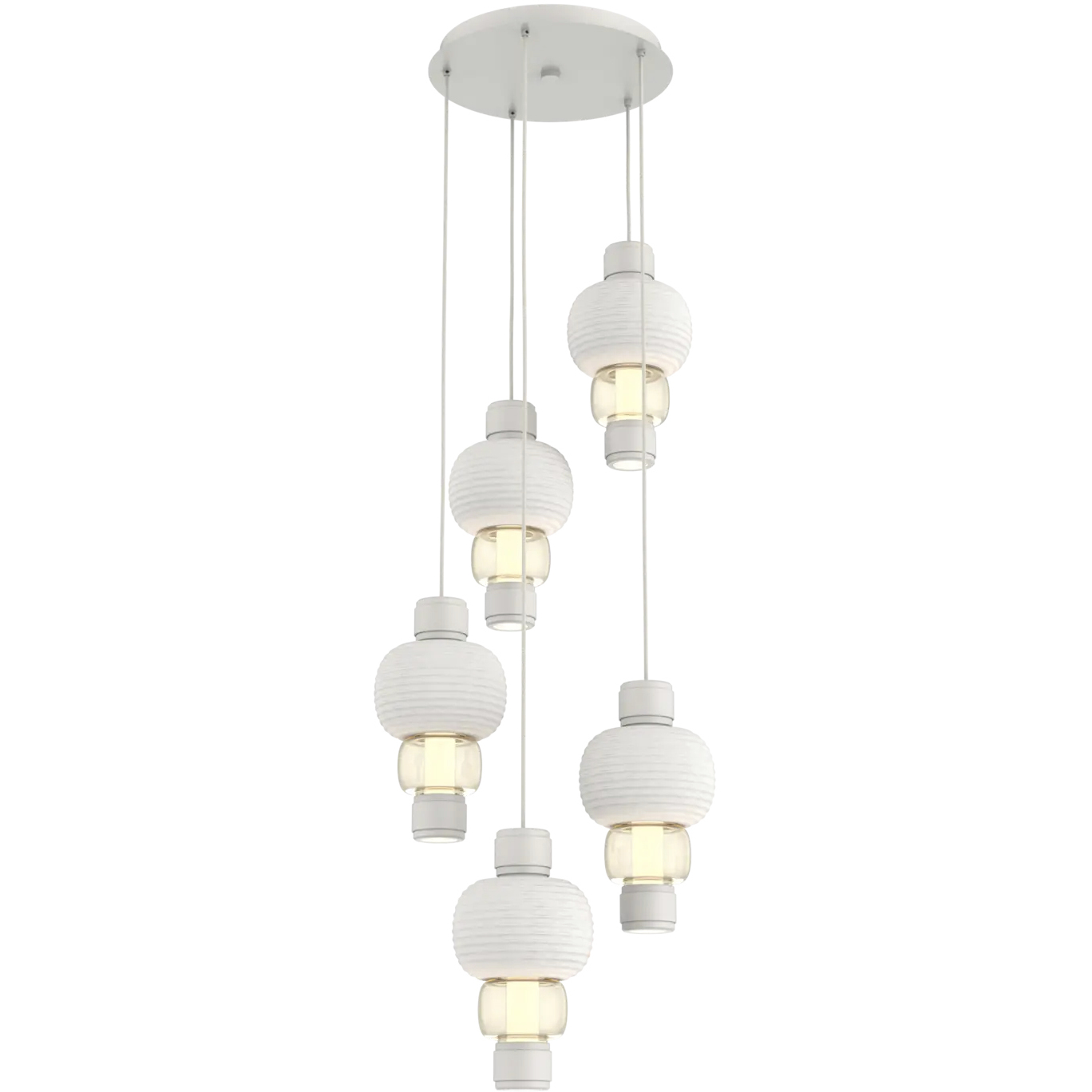 Torno Mandrel LED 20.5 inch Salt White with Chalk Multi-Pendant Ceiling Light