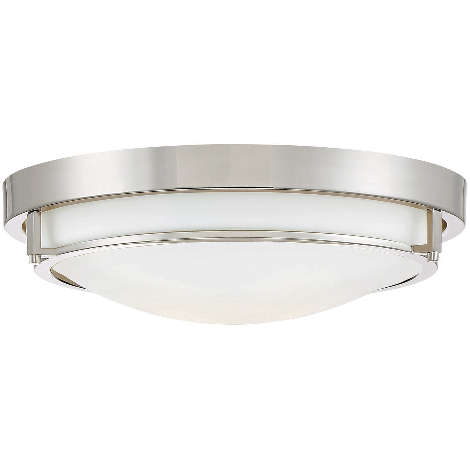 Modern 2 Light 13 inch Polished Nickel Flush Mount Ceiling Light