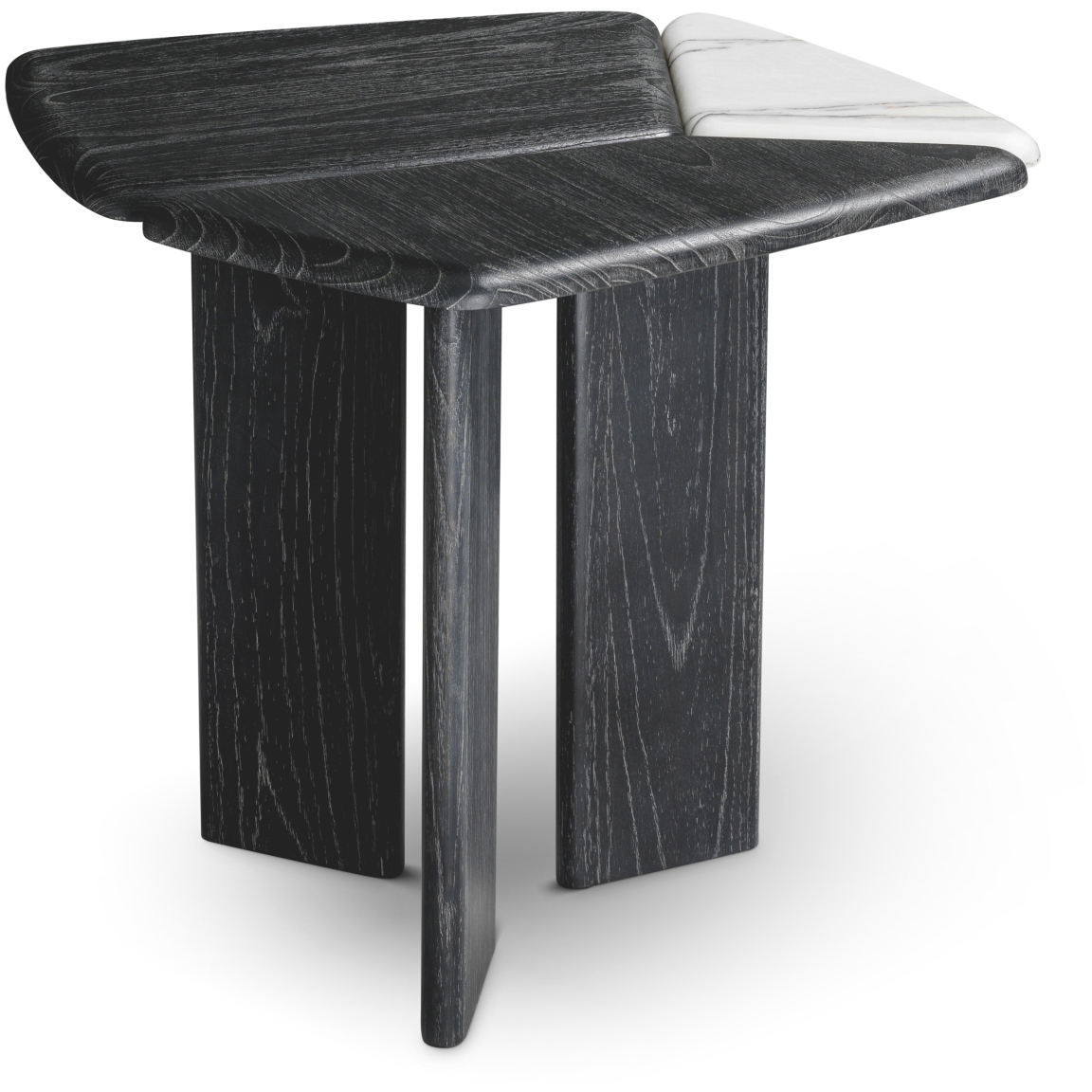 Brinton 21.26 X 21.26 inch Charcoal Grey Crown Solid Wood and White Marble Side Table