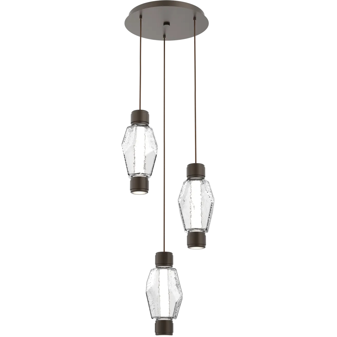 Gem Mandrel LED 18.9 inch Flat Bronze Multi-Pendant Ceiling Light