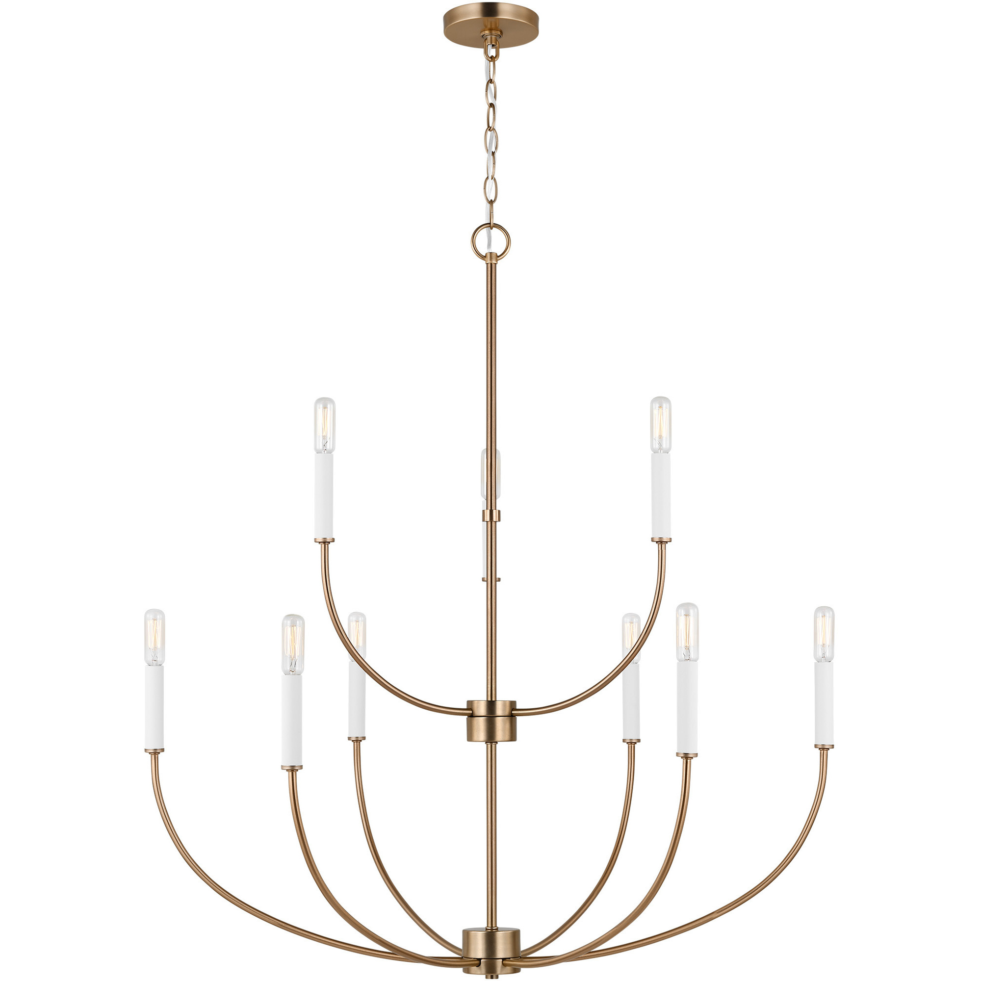 Greenwich 9 Light 32 inch Satin Brass Chandelier Ceiling Light