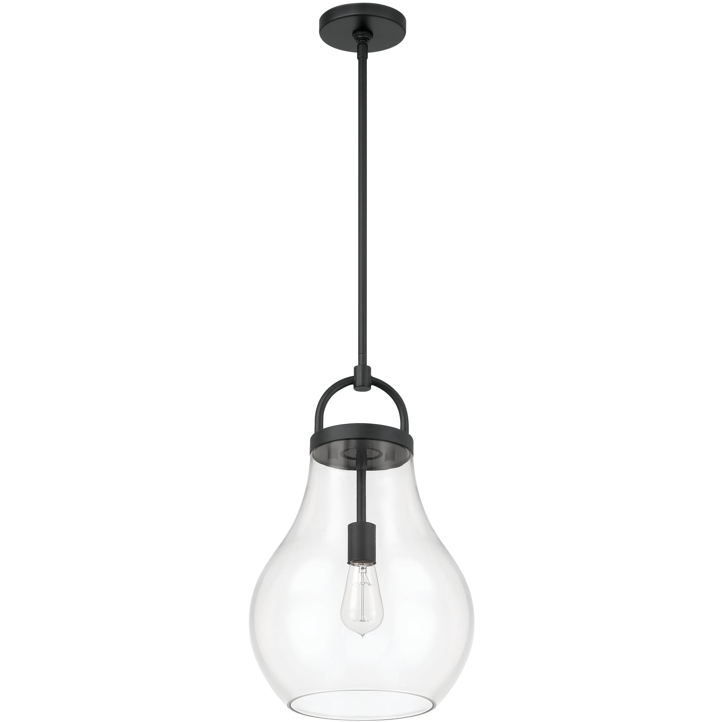 Mansfield 1 Light 12 inch Matte Black Pendant Ceiling Light