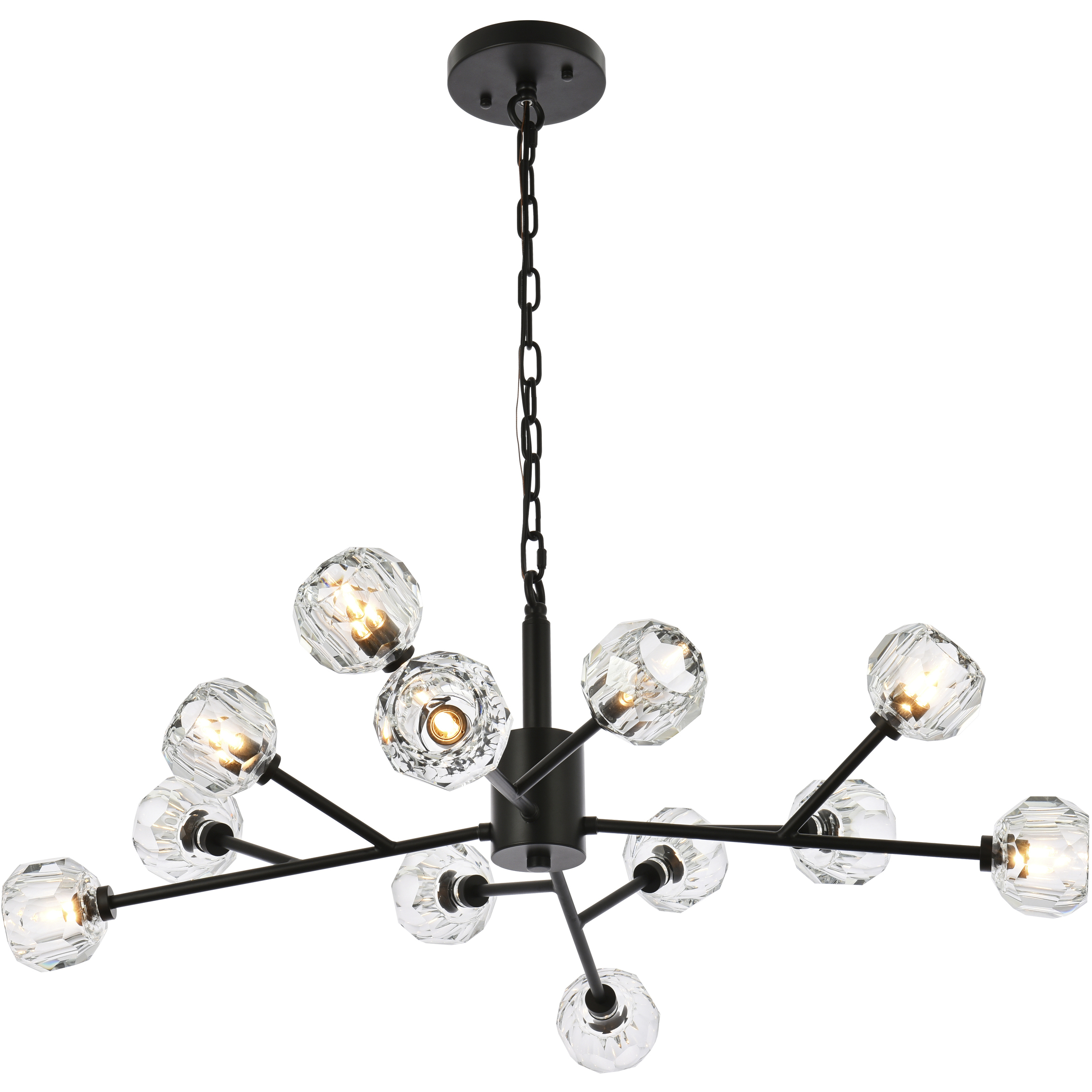 Graham 12 Light 35 inch Black Pendant Ceiling Light