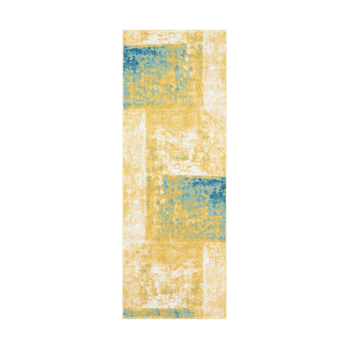 Harput 87 X 31 inch Saffron/Teal/Dark Blue/White Rugs, Runner