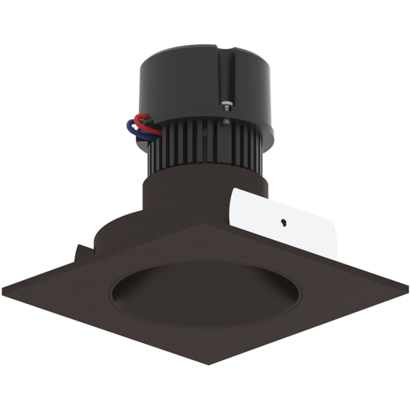 Pearl Bronze Reflector / Bronze Flange LED Square Retrofit Reflector with Round Aperture in 2700K, 4" Retrofit