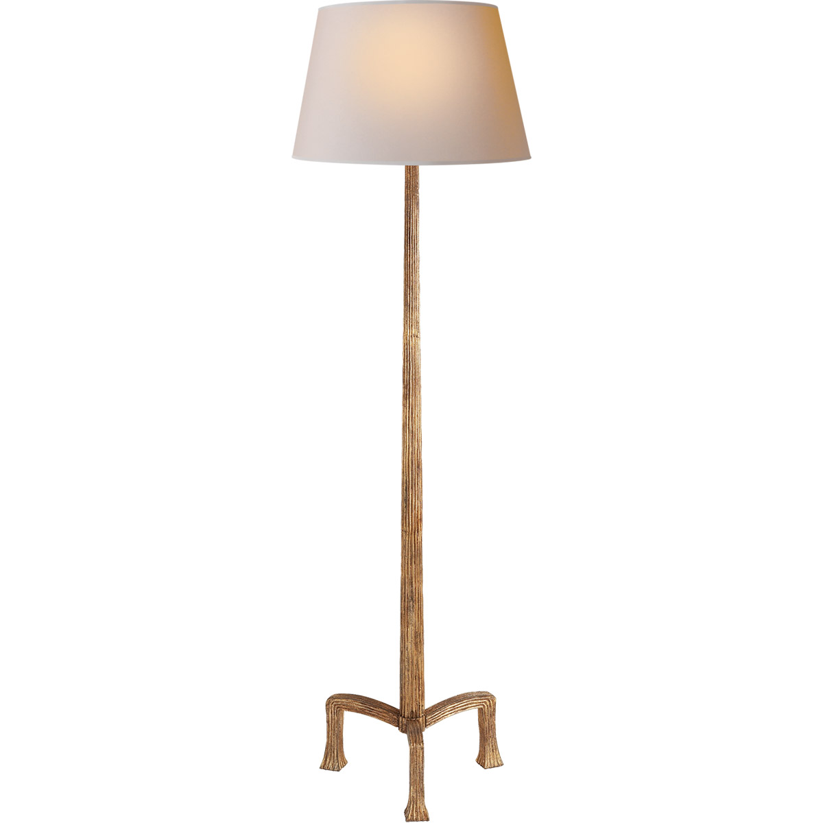 Chapman & Myers Strie 63 inch 150 watt Gilded Iron Floor Lamp Portable Light in Natural Paper