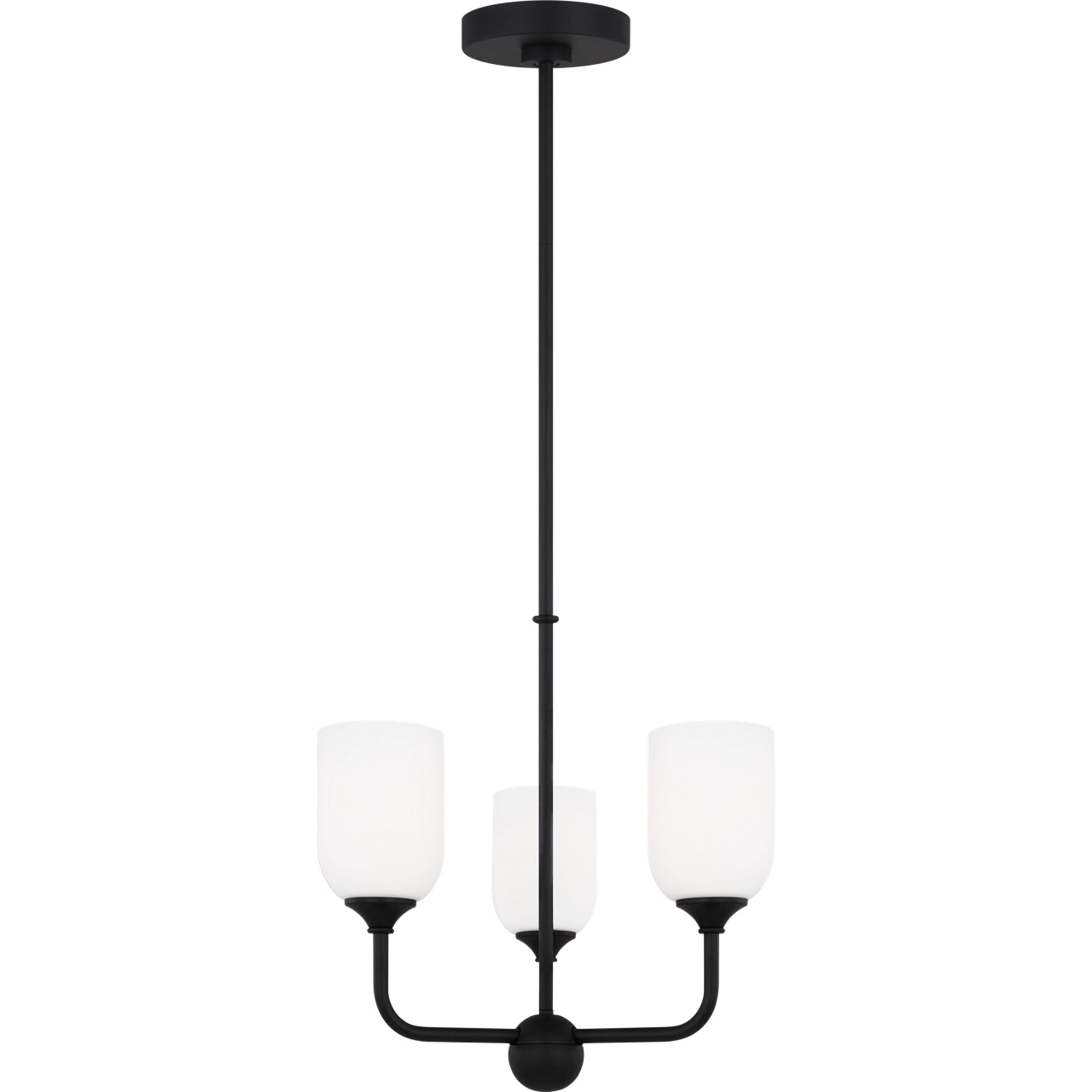 Emile 3 Light 16 inch Midnight Black Chandelier Ceiling Light