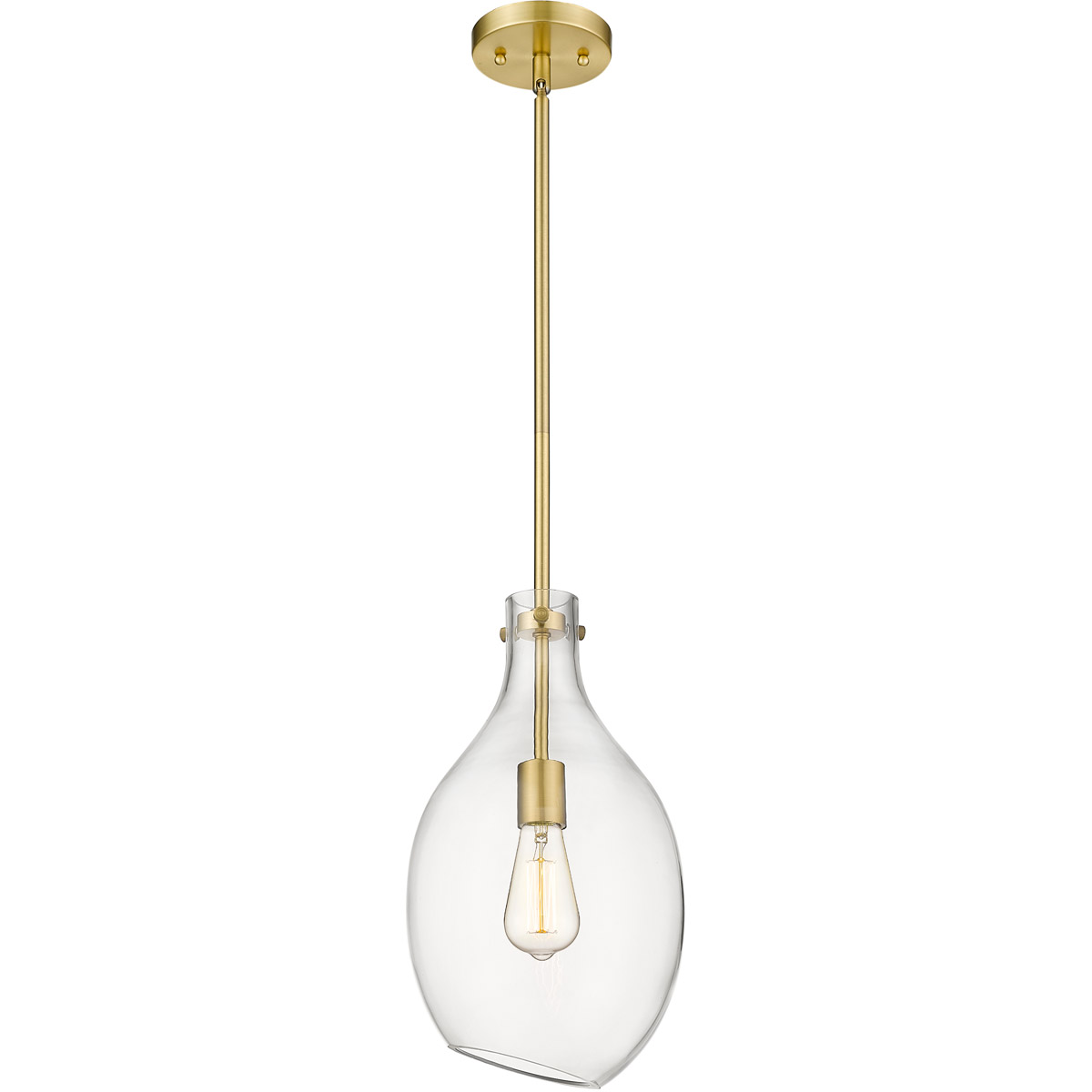 Salem 1 Light 9 inch Satin Gold Mini Pendant Ceiling Light in Clear Glass