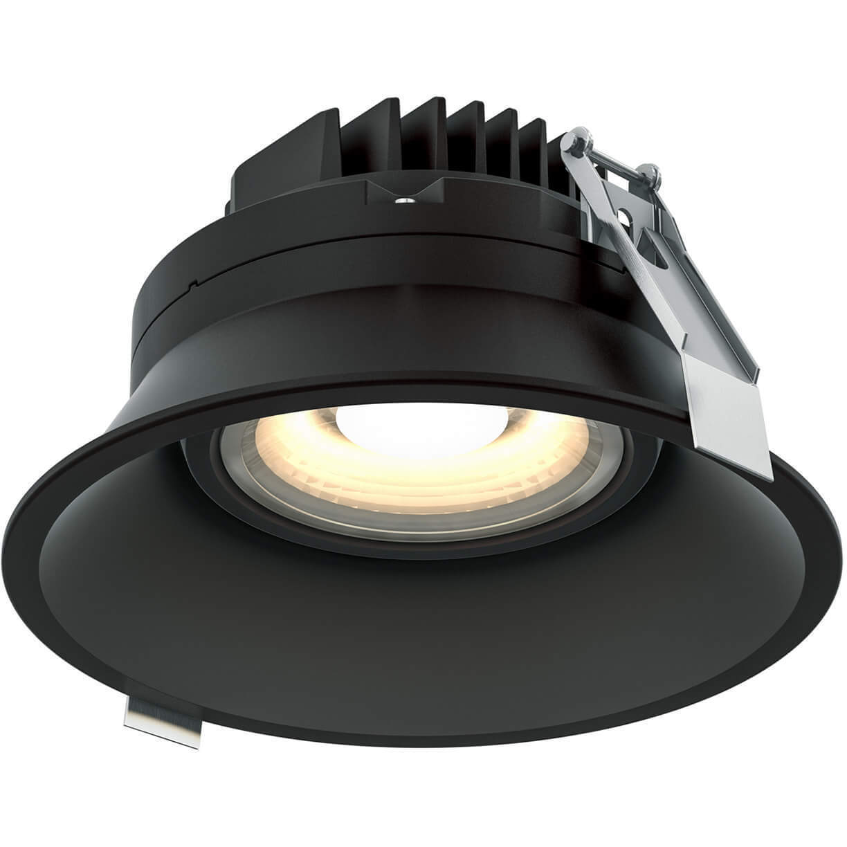 Round Black Regressed Gimbal Down Light
