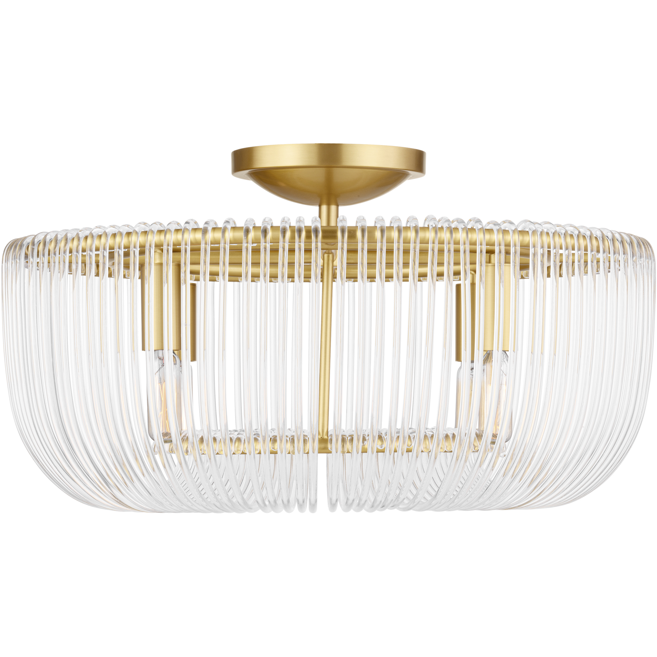 C&M by Chapman & Myers Pierce 4 Light 20 inch Burnished Brass Flush Mount Ceiling Light