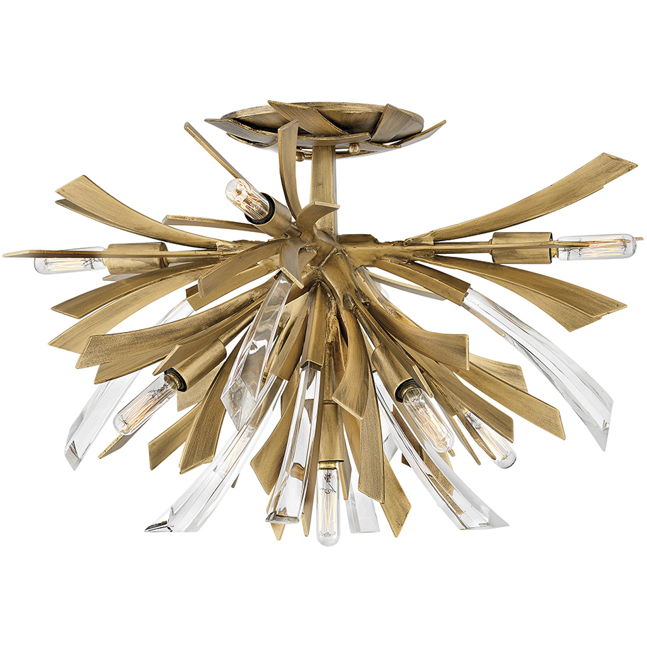 Vida LED 24 inch Burnished Gold Foyer Light Ceiling Light, Semi-Flush Mount