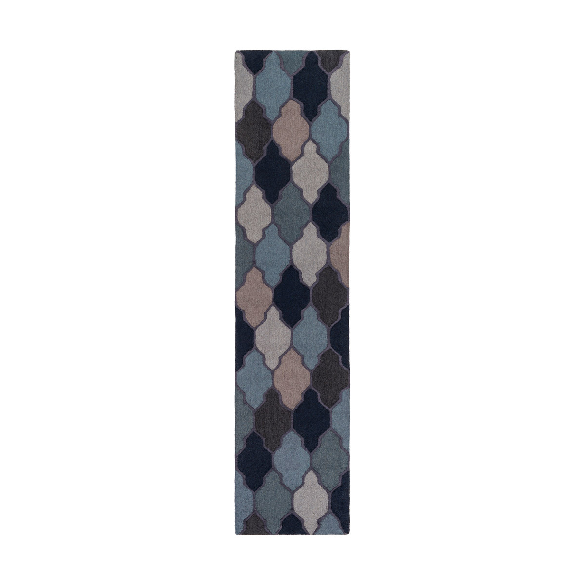 Pollack 60 X 36 inch Navy/Charcoal/Taupe/Light Gray/Aqua Rugs, Rectangle