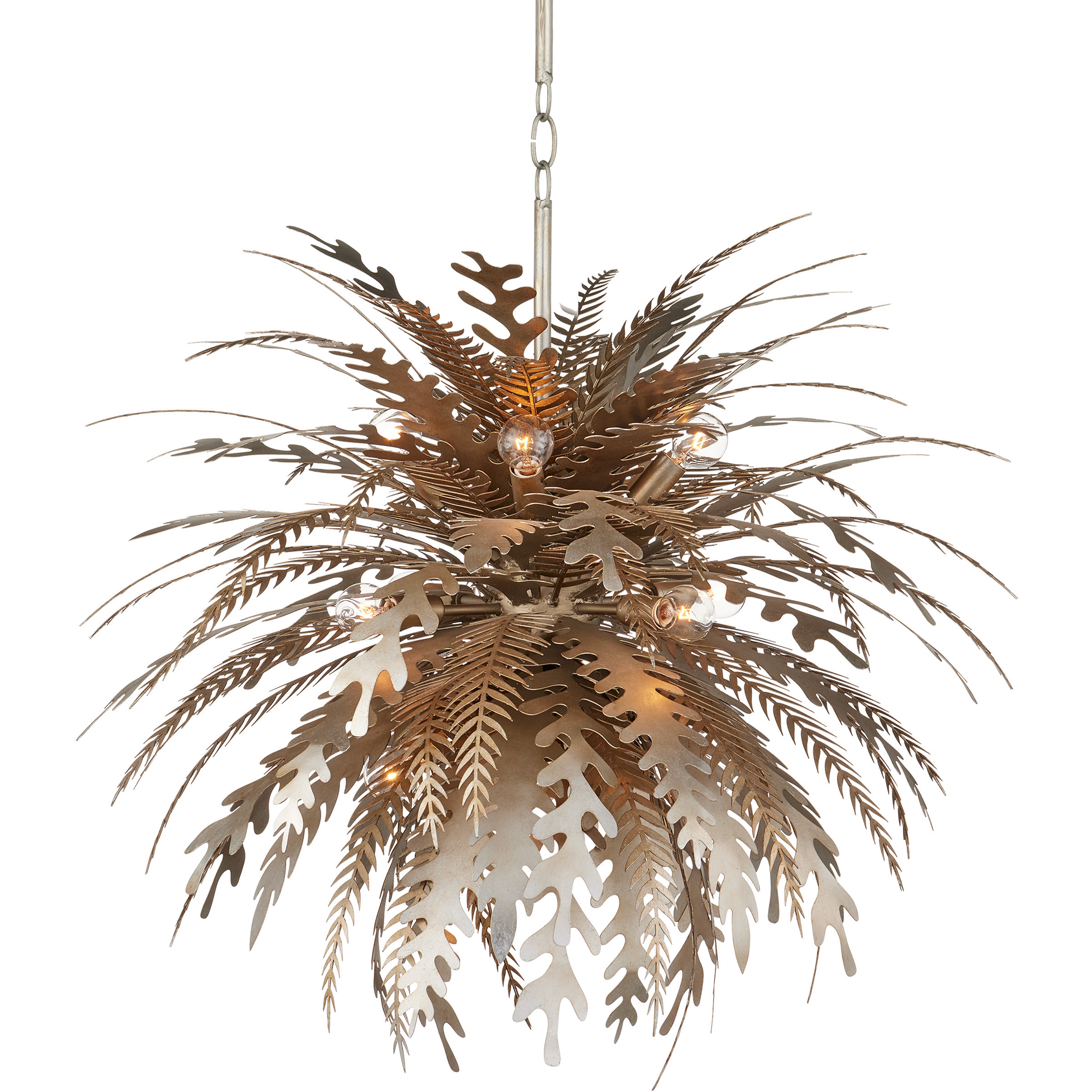 Abyssinia 12 Light 34 inch Contemporary Silver Leaf and Dark Silver Leaf Chandelier Ceiling Light