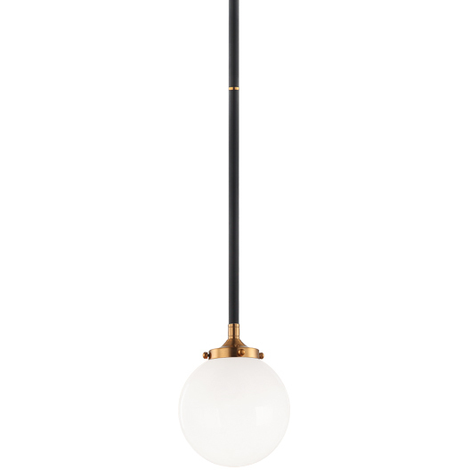 Particles 1 Light 5.88 inch Aged Gold Brass Pendant Ceiling Light in Aged Gold Brass and Opal Glass