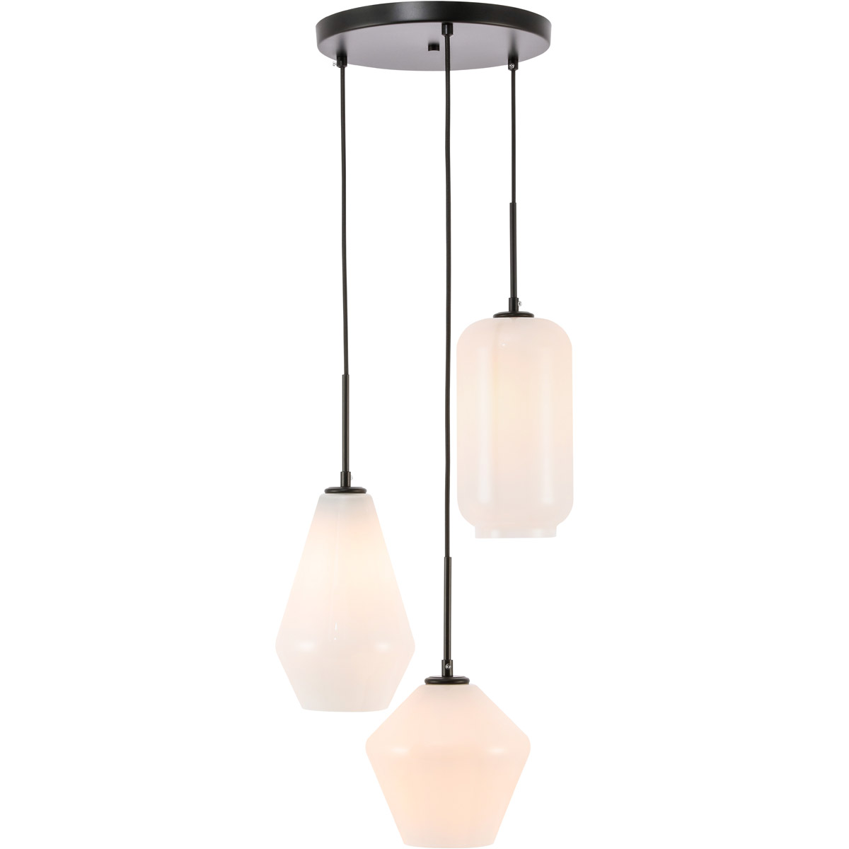 Gene 3 Light 17.3 inch Black Pendant Ceiling Light