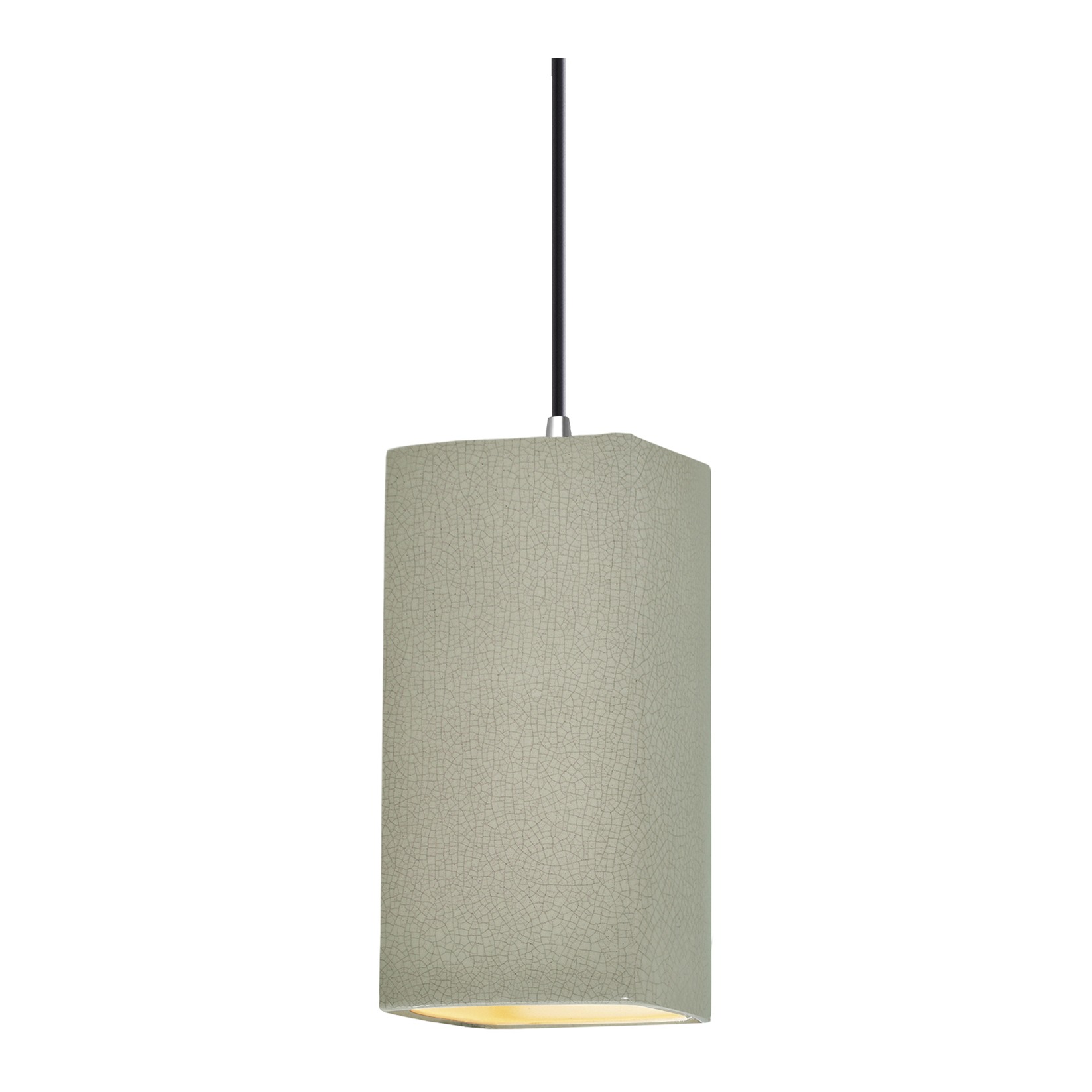 Radiance Collection LED 5.5 inch Polished Chrome and Celadon Green Crackle and Black Pendant Ceiling Light