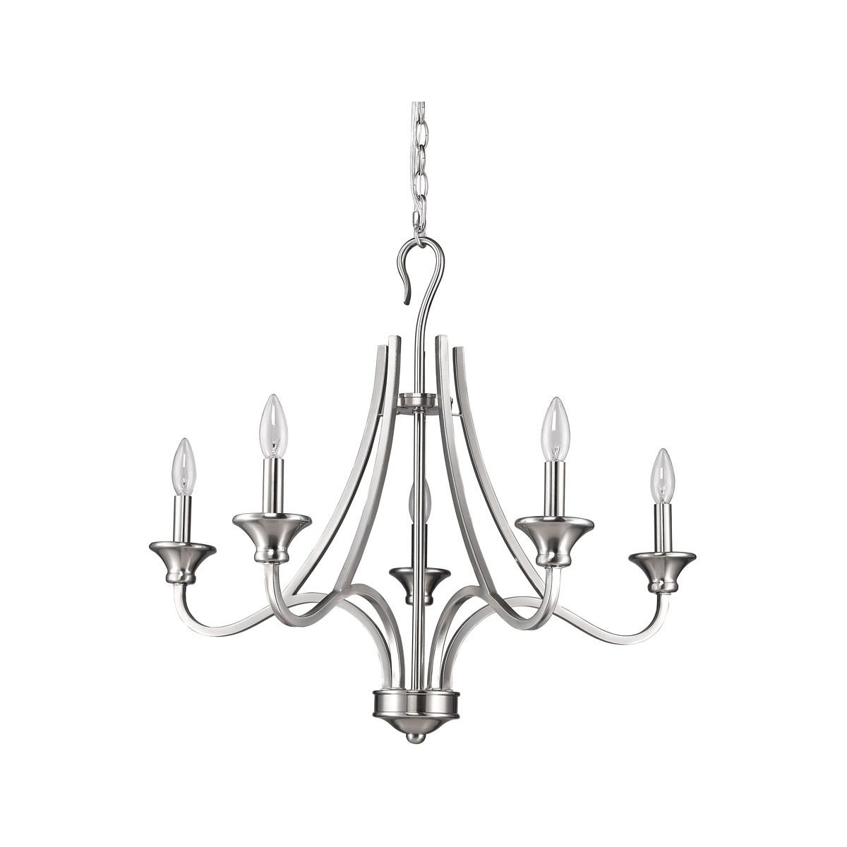 Michelle 5 Light 28 inch Satin Nickel Chandelier Ceiling Light