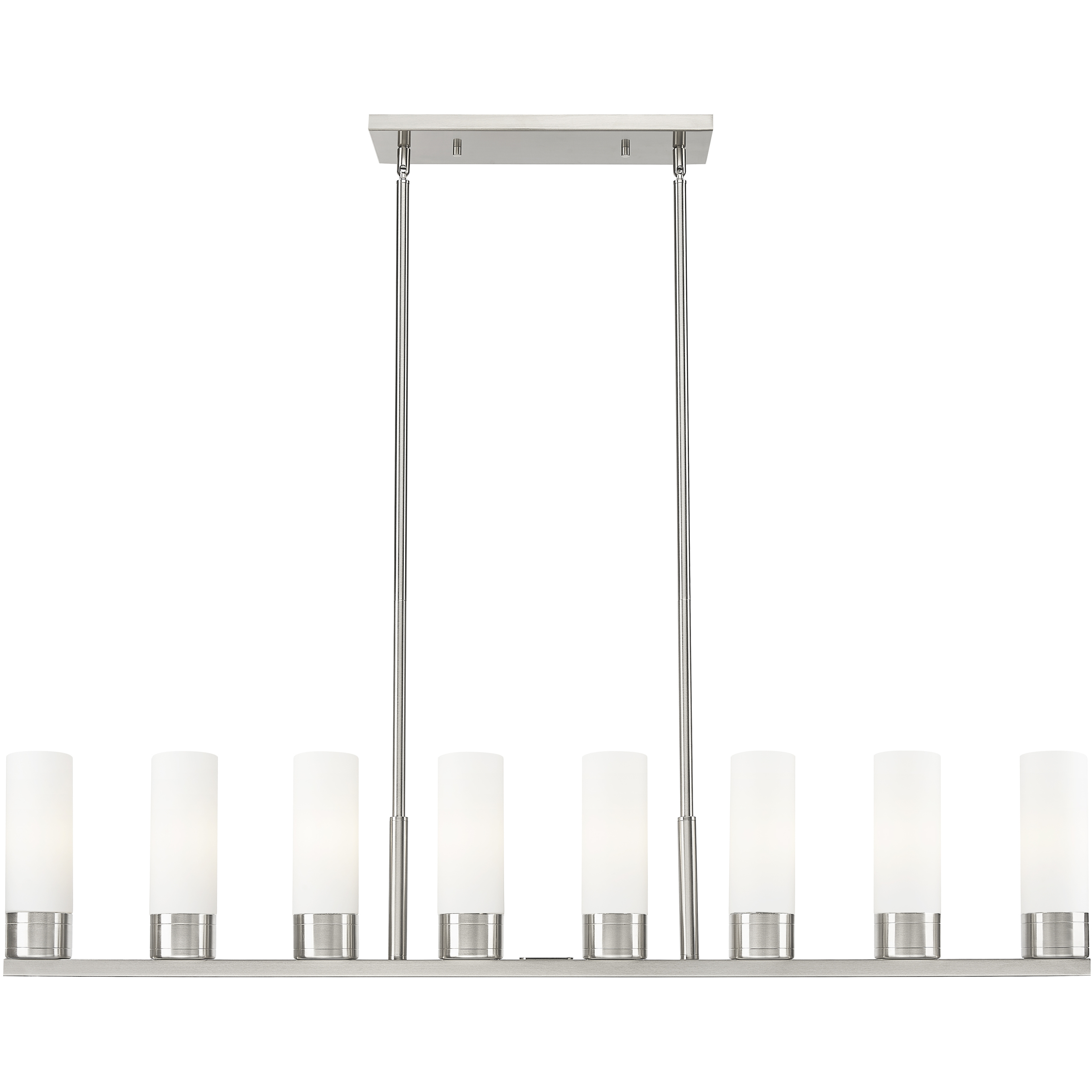 Boreas Island Light Ceiling Light in Satin Nickel, White Glass
