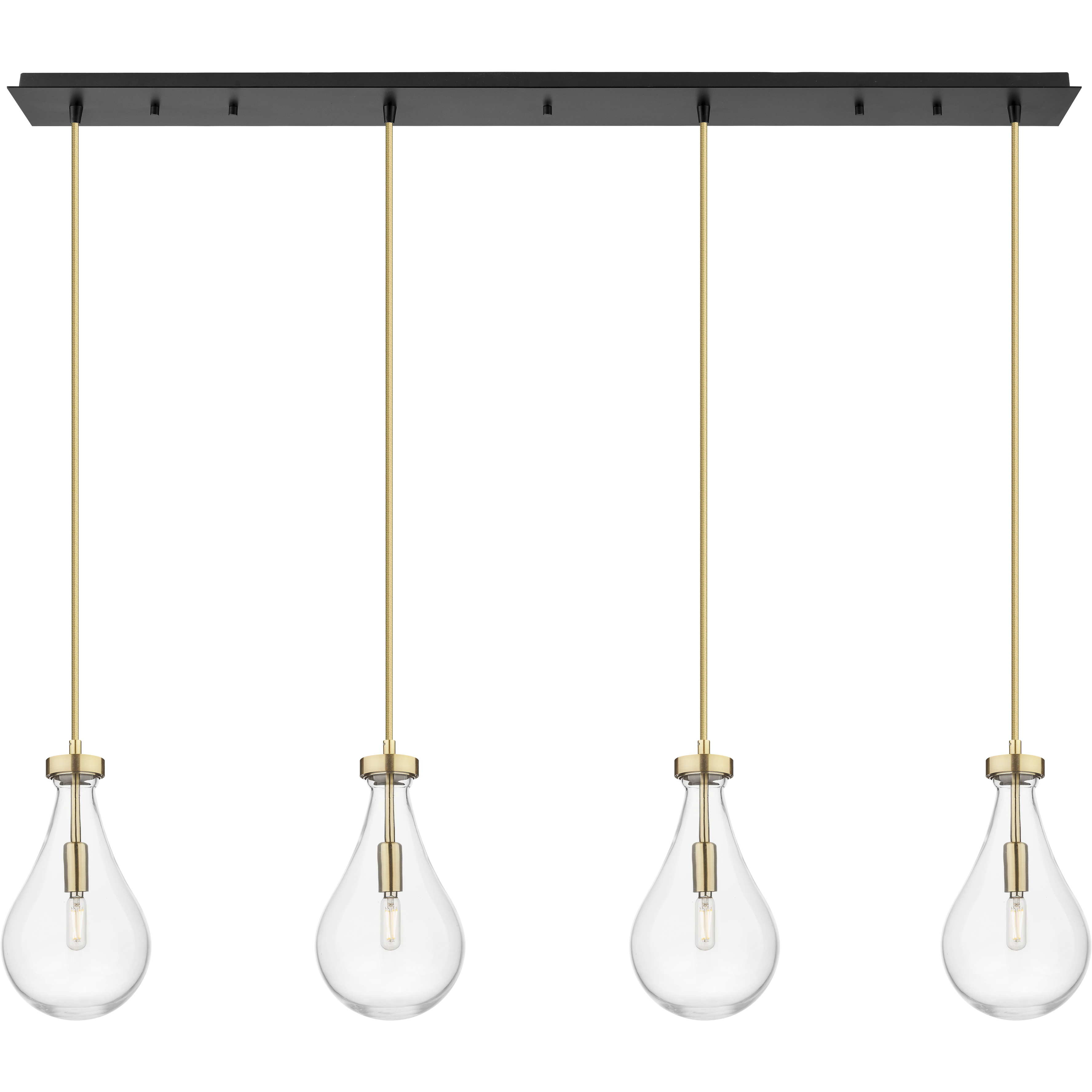 Owego 4 Light 36.63 inch Champagne Bronze Linear Pendant Ceiling Light in Clear Glass