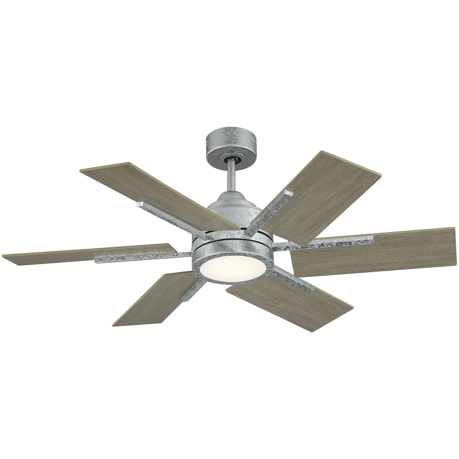 Farmhouse II 44 inch Galvanized with Weathered Oak Blades Ceiling Fan