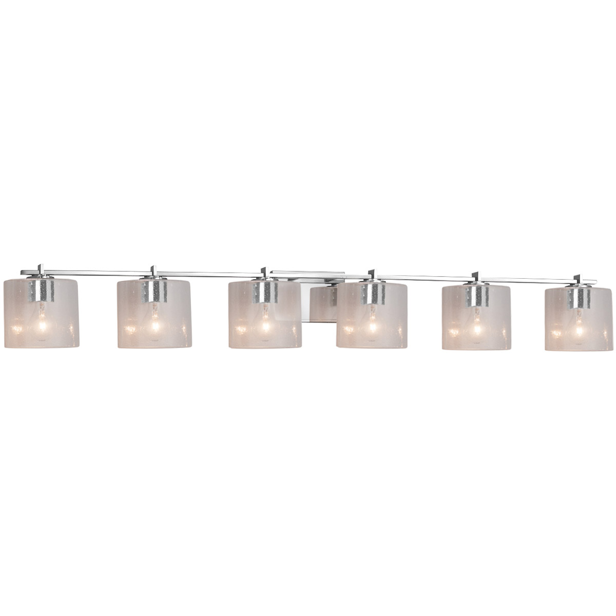 Fusion 6 Light 56.5 inch Polished Chrome Bath Bar Wall Light in Oval, Incandescent, Seeded Fusion