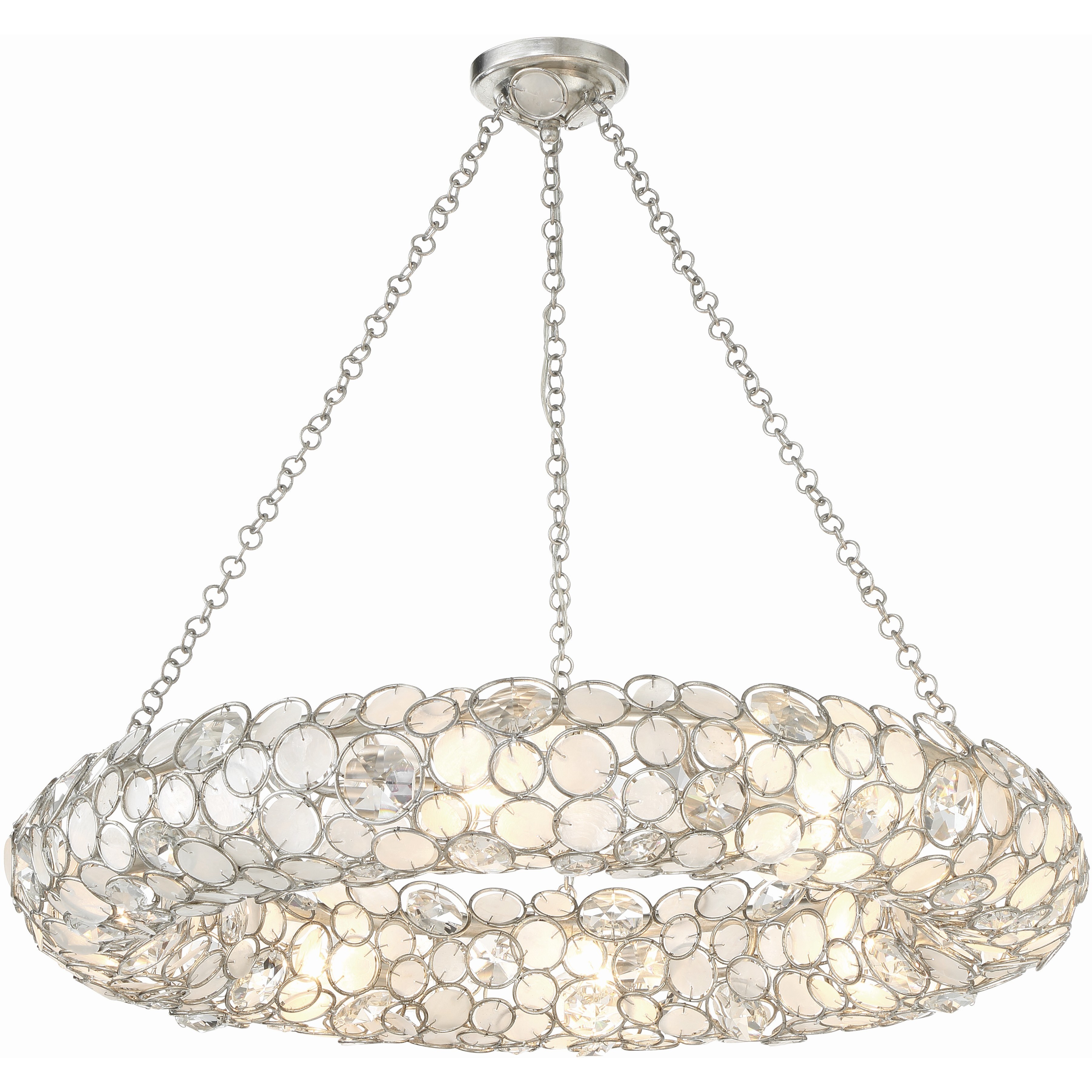 Palla 8 Light 32 inch Antique Silver Chandelier Ceiling Light