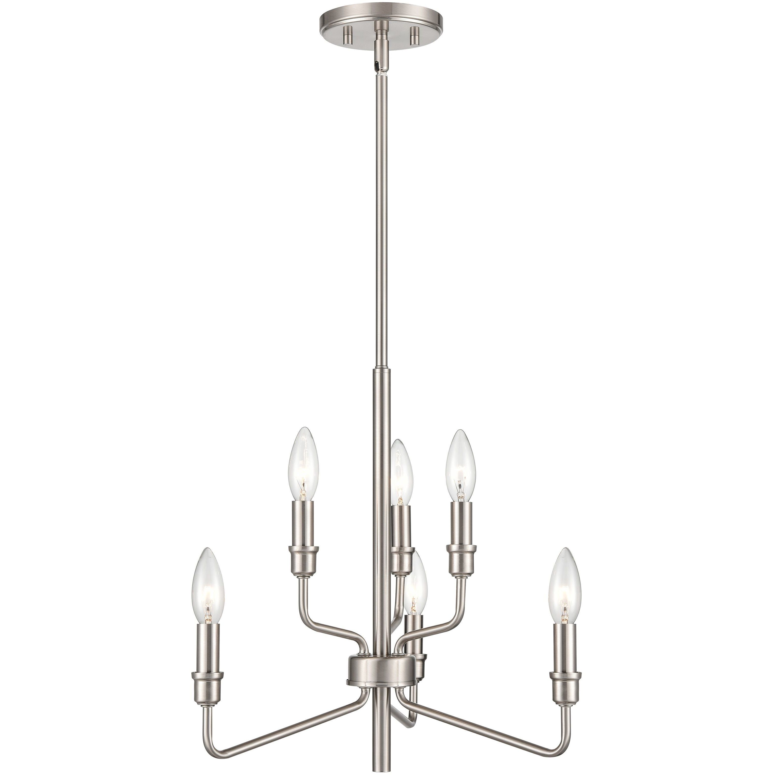 Saginaw 6 Light 18 inch Satin Nickel Chandelier Ceiling Light