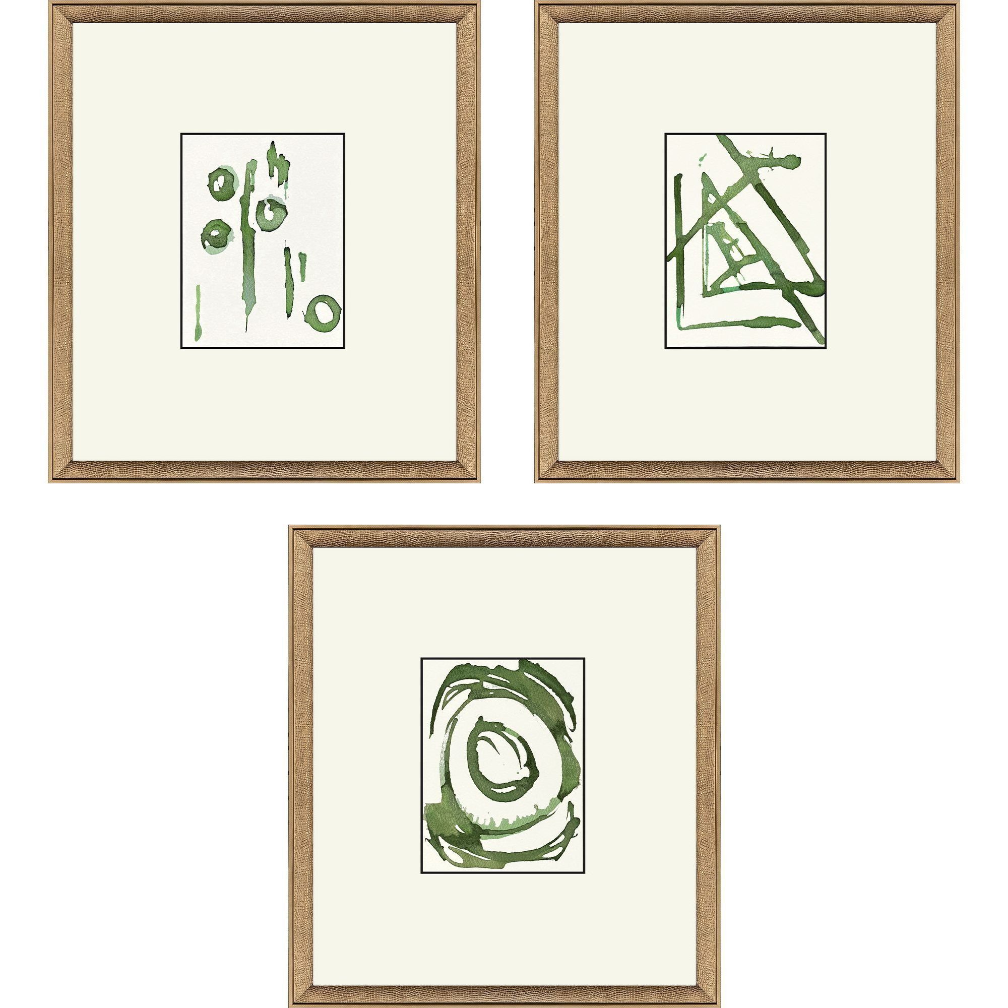 Chaos Green and Beige Framed Art