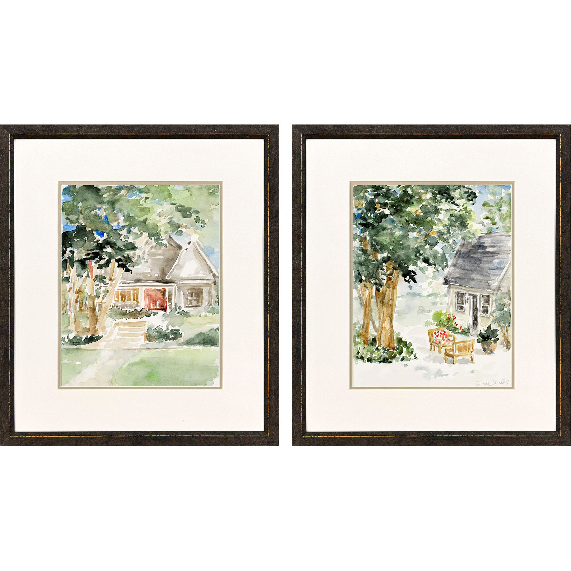 Country House Green and Brown and Red and Blue Framed Art, Propac