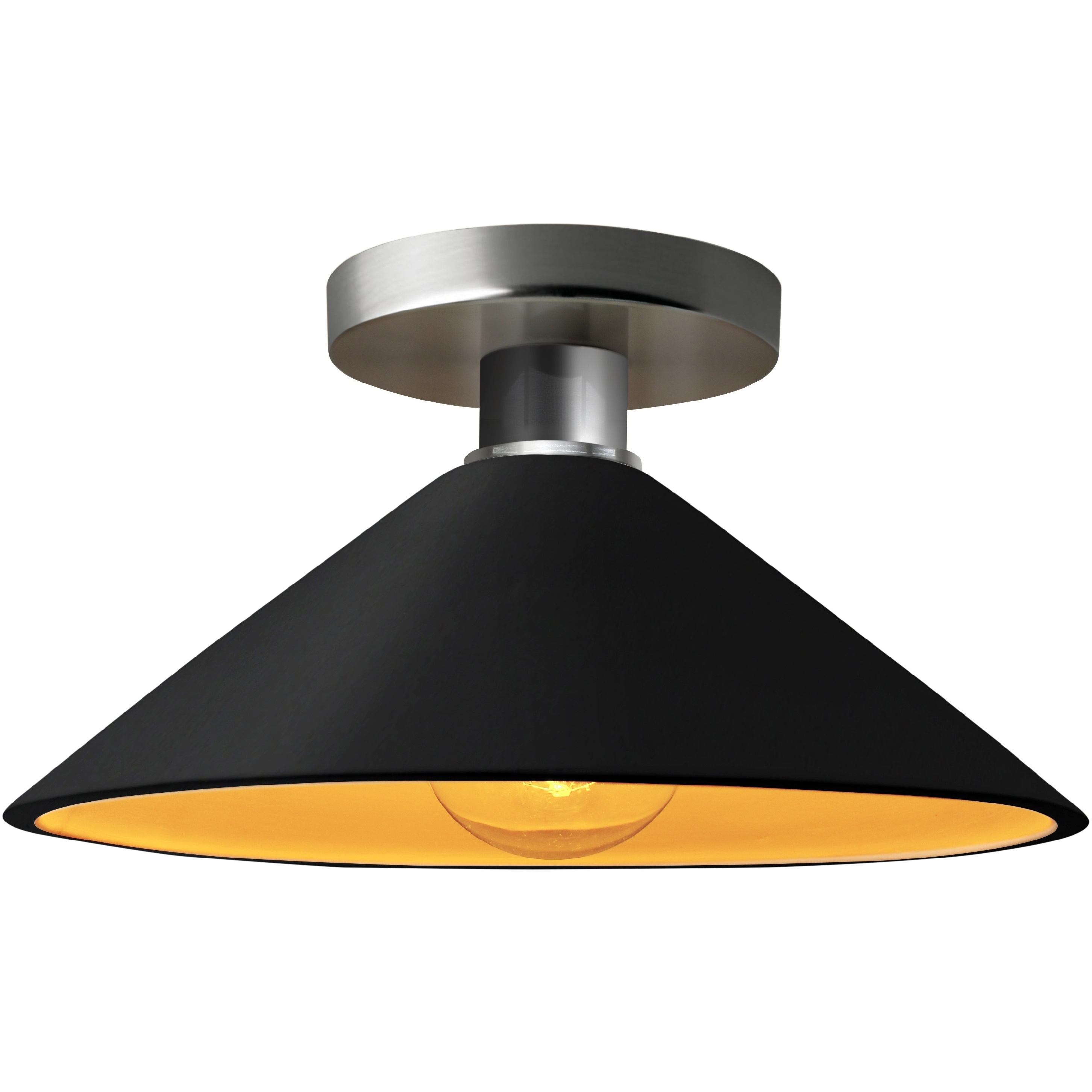 Radiance LED 11.75 inch Carbon Matte Black and Champagne Gold and Brushed Nickel Semi Flush Ceiling Light