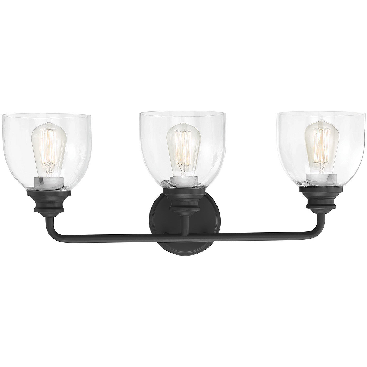 Vale 3 Light 24 inch Black Bathroom Vanity Light Wall Light, Essentials