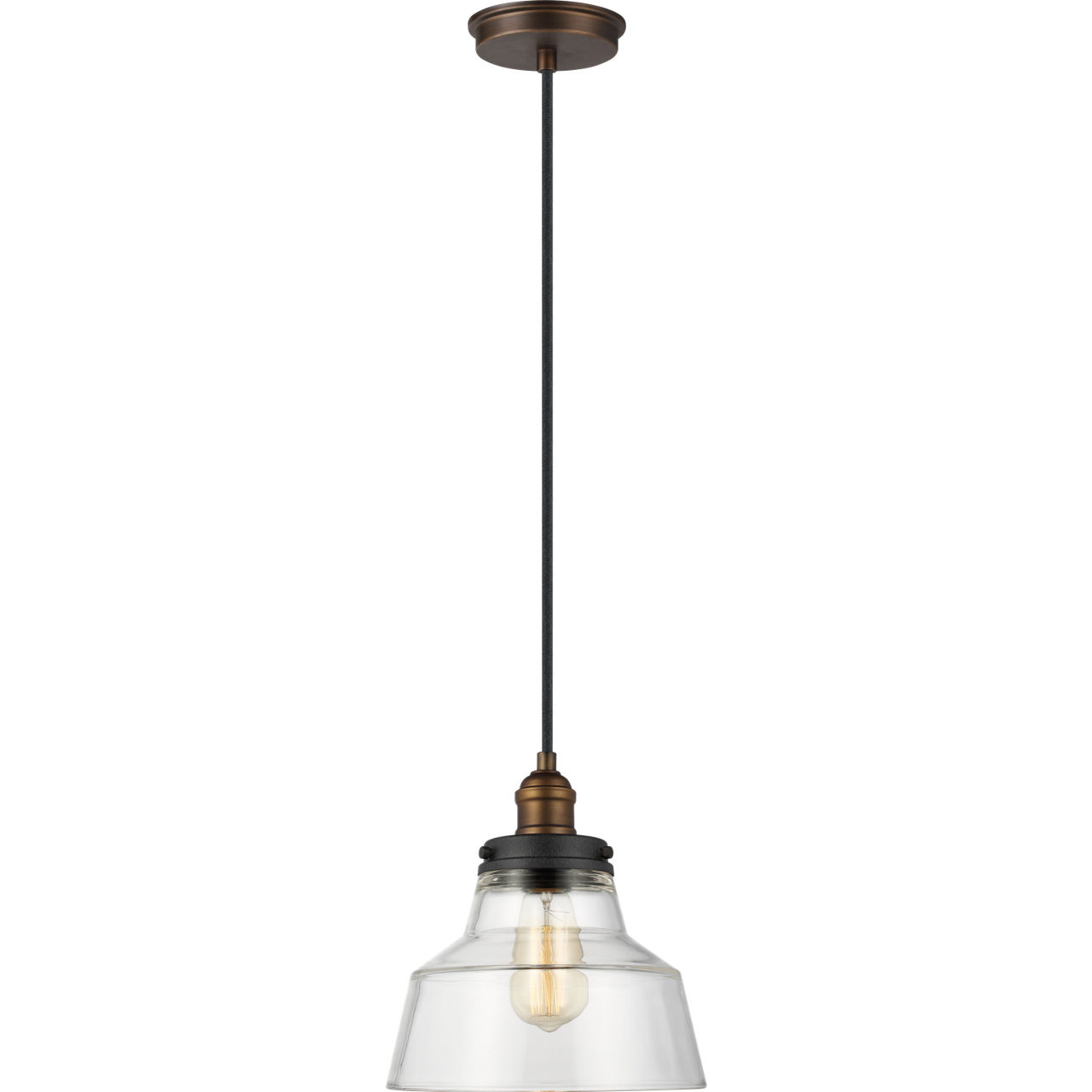 Sean Lavin Baskin 1 Light 10 inch Painted Aged Brass / Dark Weathered Zinc Pendant Ceiling Light in Painted Aged Brass with Dark Weathered Zinc