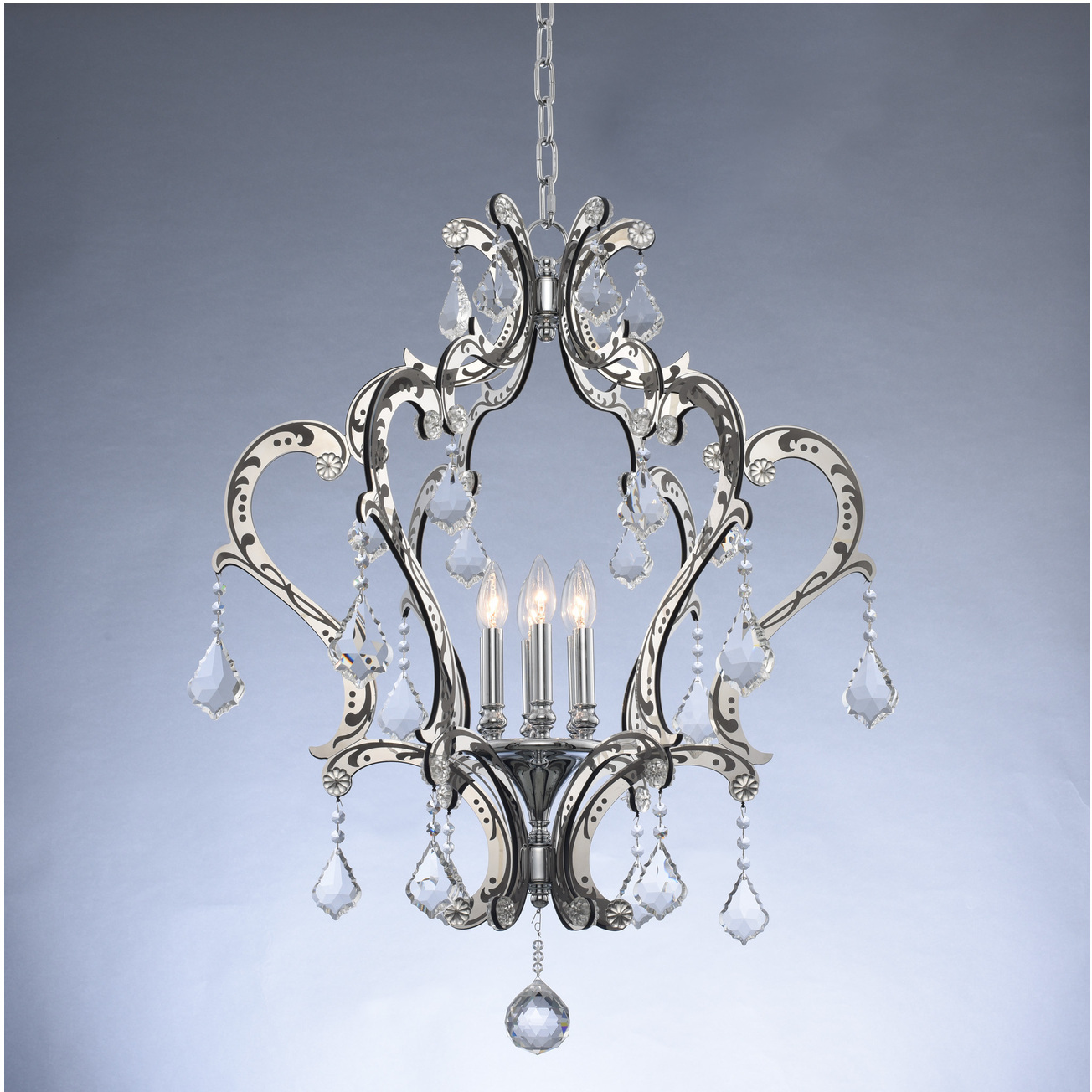 Argento 6 Light 28 inch Matte Black with Polished Stainless Steel Pendant Ceiling Light
