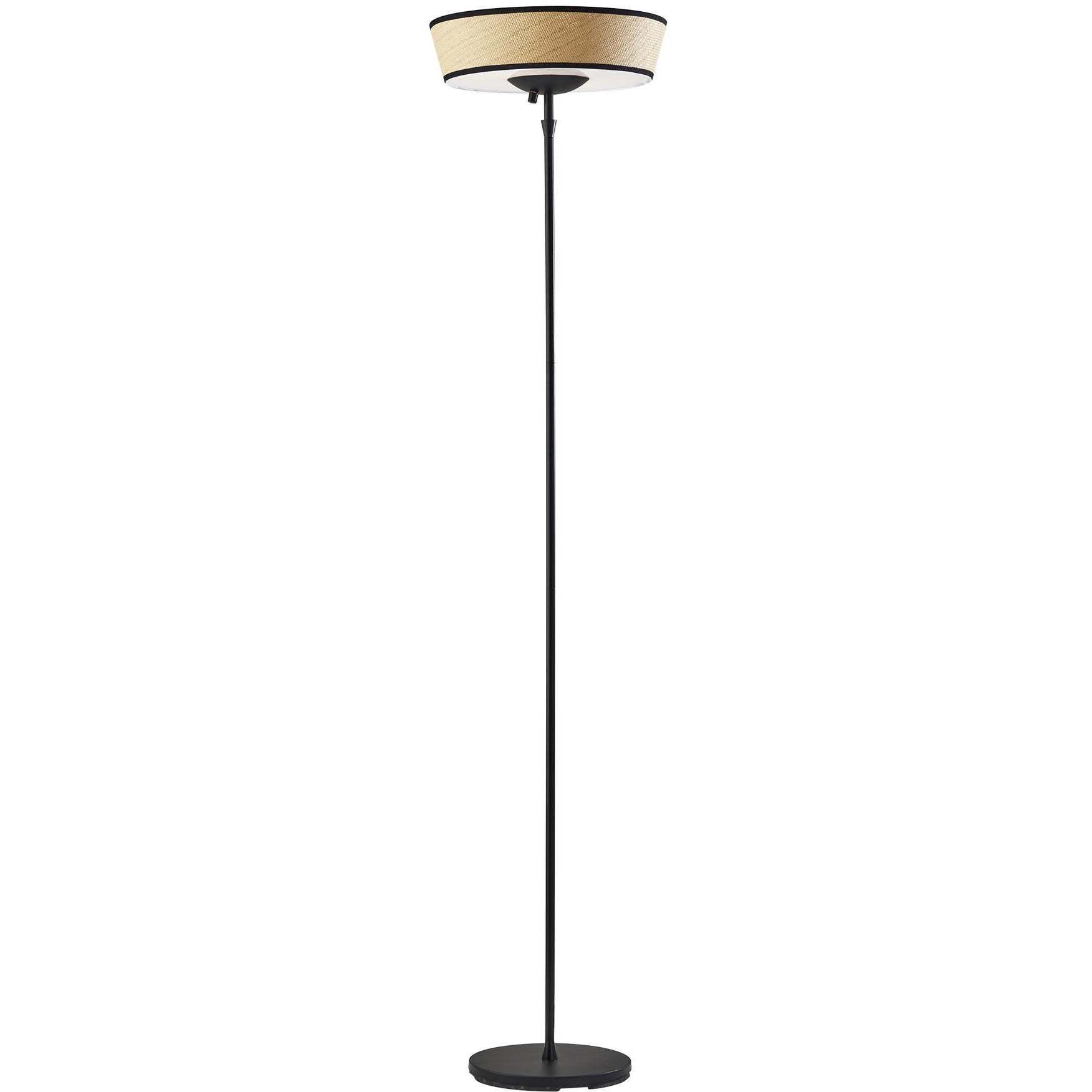 Harper 71 inch 150.00 watt Black Floor Lamp Portable Light in Natural Woven Paper with Black Trim 