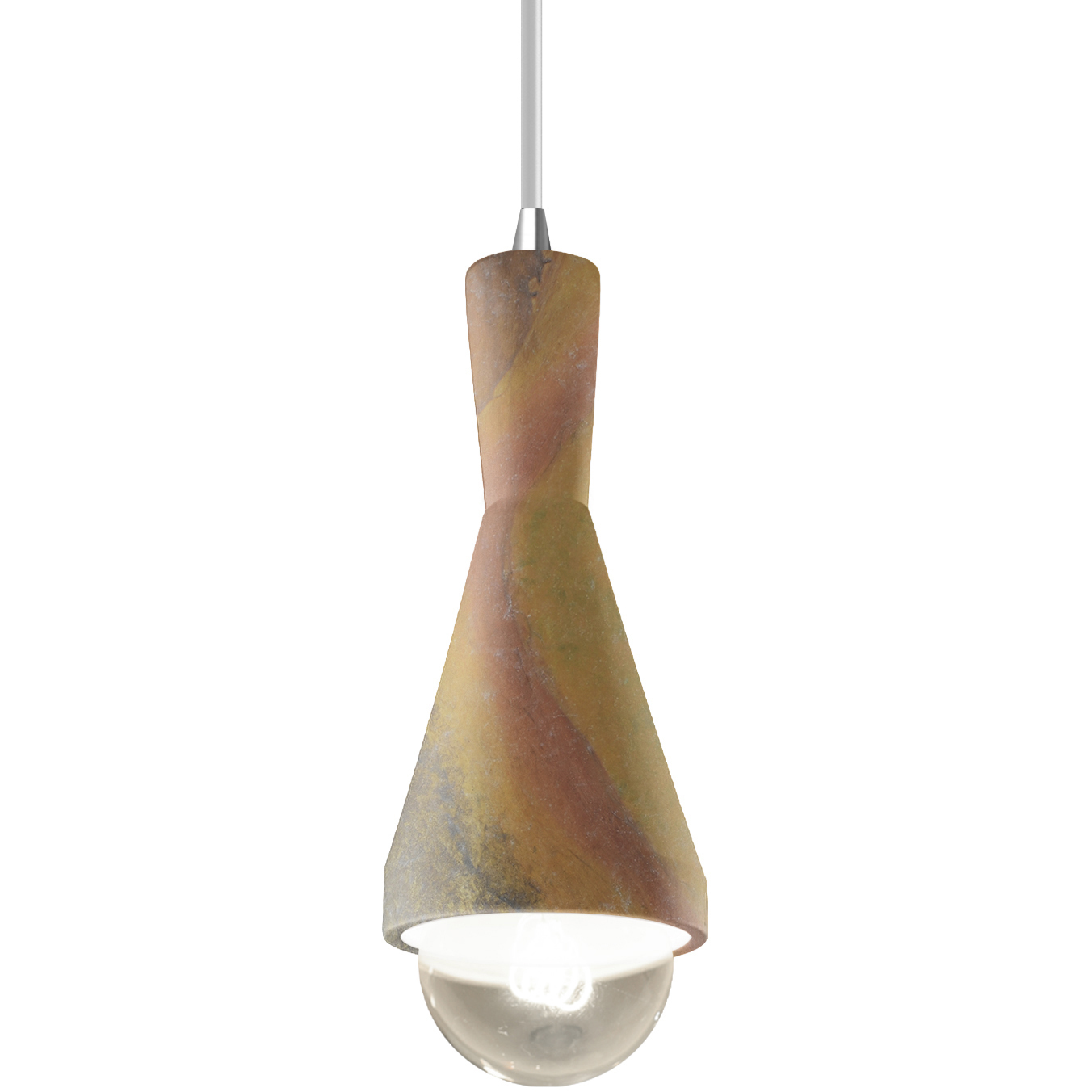 Radiance Collection - Erlen 1 Light 4.75 inch Harvest Yellow Slate and Polished Chrome Pendant Ceiling Light in Replaceable Bulb, White, Form+Finish+Function