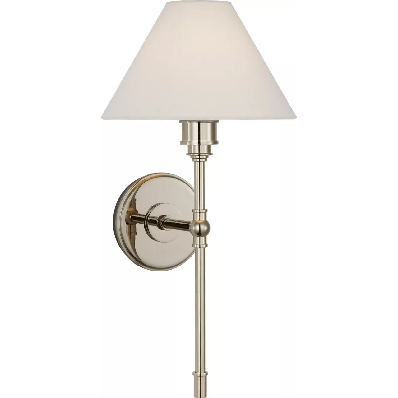 Chapman & Myers Parkington LED 9 inch Polished Nickel Tail Sconce Wall Light in Linen, Large
